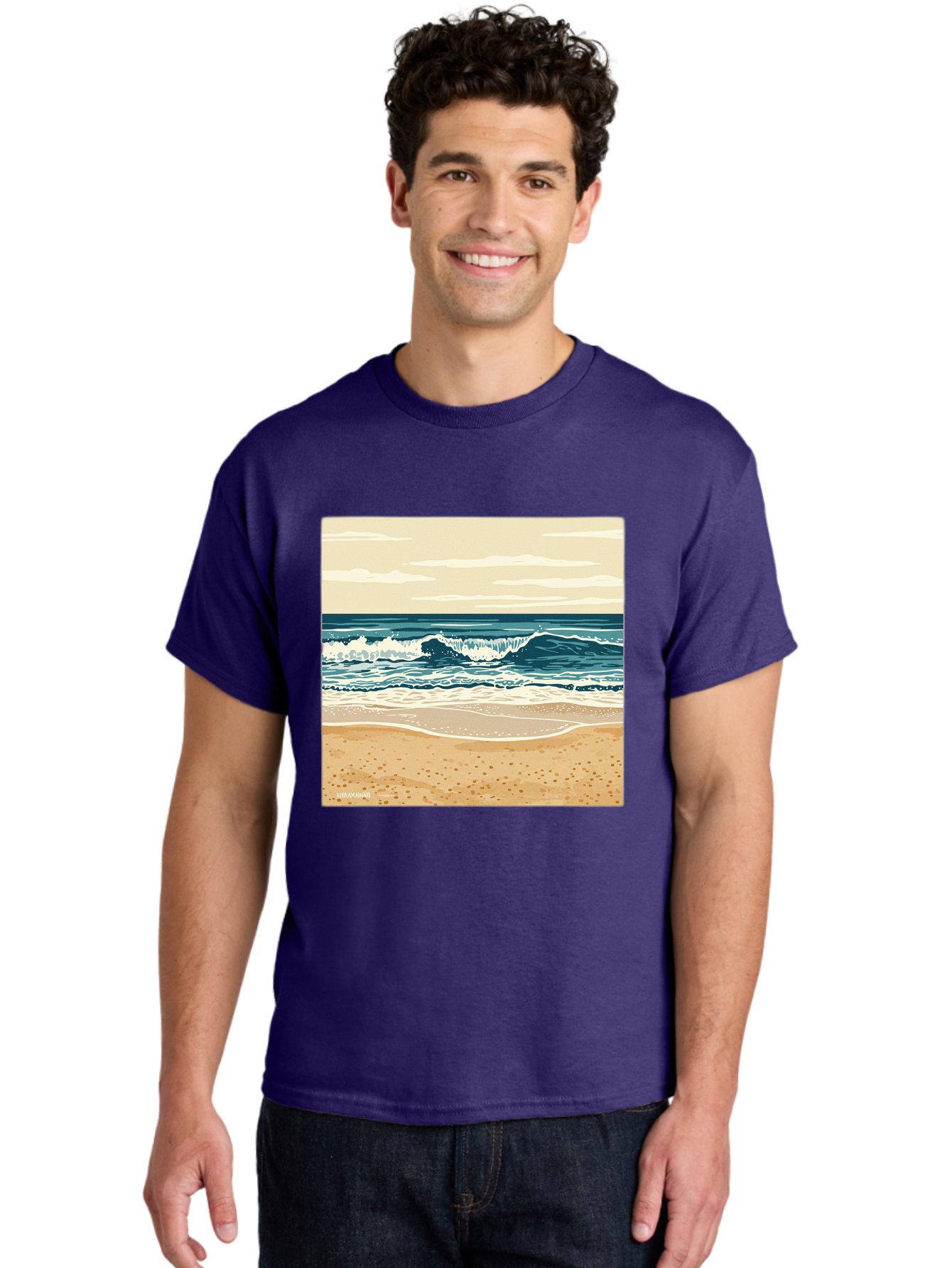 Unplugged-Beach-Scene Men'S Graphic Tee, 100% Cotton, Comfortable Casual Summer Wear, Machine Washable, Vintage Camera, Old Camera, Antique Camera, Black Camera, Classic Photography, Photography Equipment, Nostalgic Device, Film Camera, Bal551