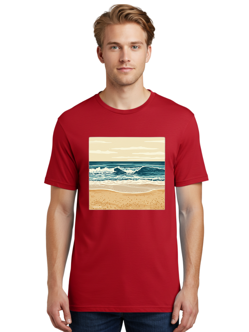 Unplugged-Beach-Scene Men'S Graphic Tee, 100% Cotton, Comfortable Casual Summer Wear, Machine Washable, Vintage Camera, Old Camera, Antique Camera, Black Camera, Classic Photography, Photography Equipment, Nostalgic Device, Film Camera, Bal551