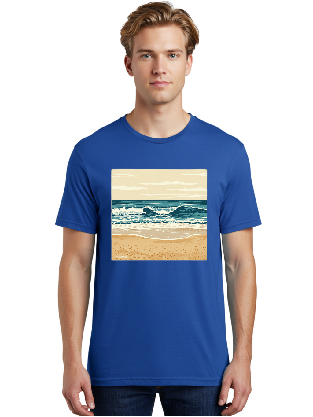 Unplugged-Beach-Scene Men'S Graphic Tee, 100% Cotton, Comfortable Casual Summer Wear, Machine Washable, Vintage Camera, Old Camera, Antique Camera, Black Camera, Classic Photography, Photography Equipment, Nostalgic Device, Film Camera, Bal551