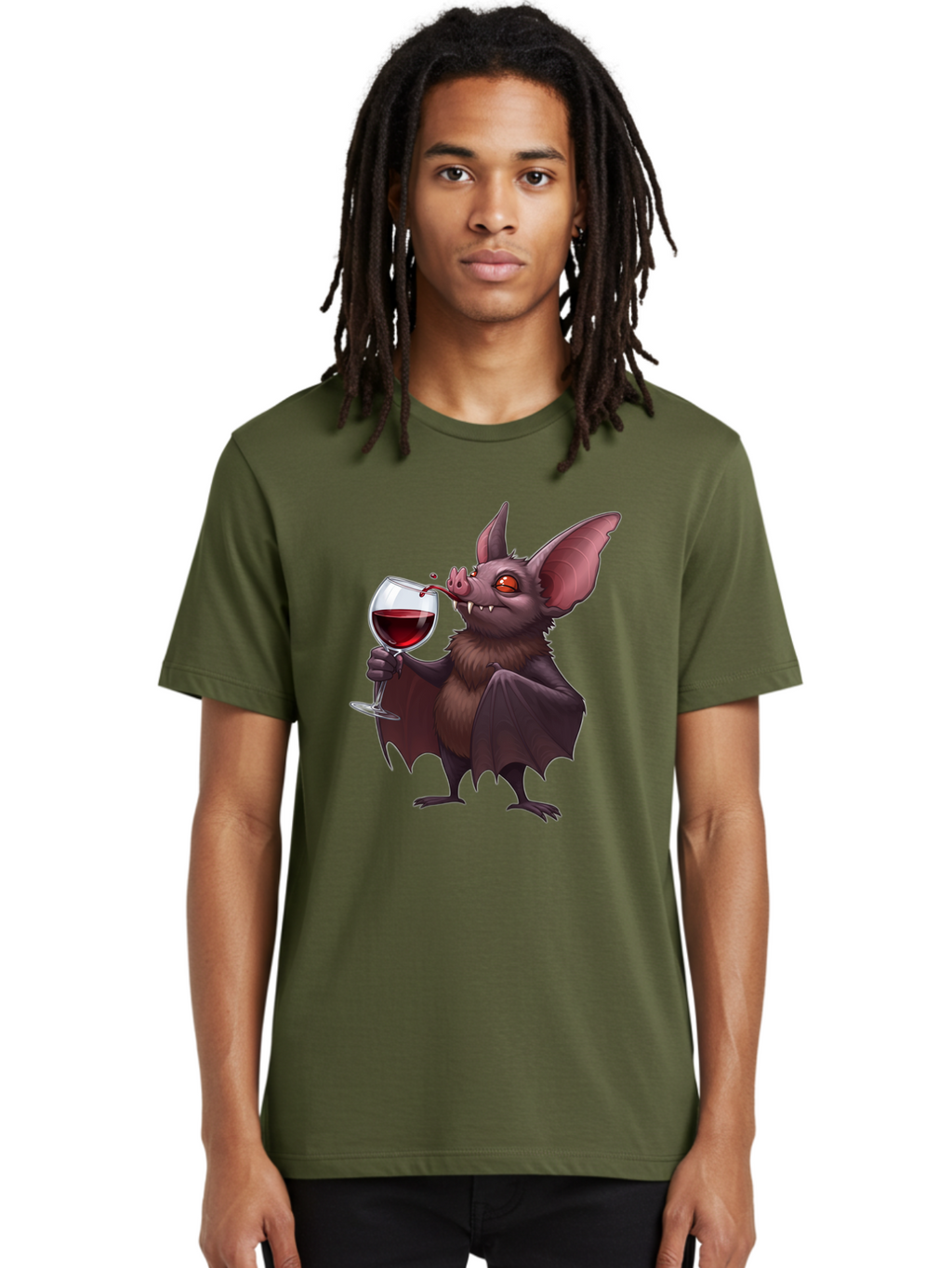 Vampire-Bat-Drinking-Wine Men'S Graphic Tee, 100% Cotton, Comfortable Casual Summer Wear, Machine Washable, Vintage Camera, Old Camera, Antique Camera, Black Camera, Classic Photography, Photography Equipment, Nostalgic Device, Film Camera, Bal553