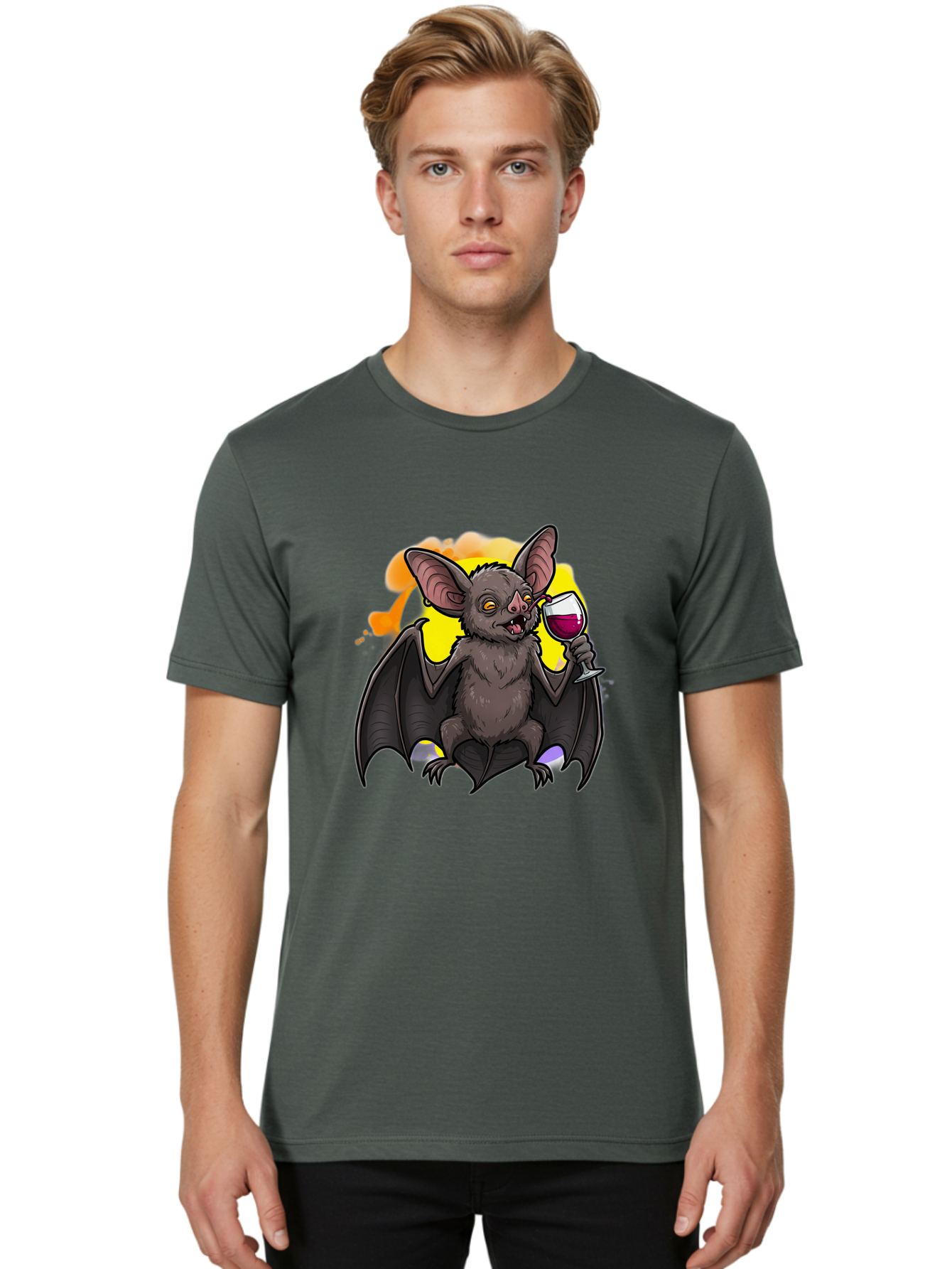 Vampire-Bat-Wine Men'S Graphic Tee, 100% Cotton, Comfortable Casual Summer Wear, Machine Washable, Vintage Camera, Old Camera, Antique Camera, Black Camera, Classic Photography, Photography Equipment, Nostalgic Device, Film Camera, Camera Art Bal555