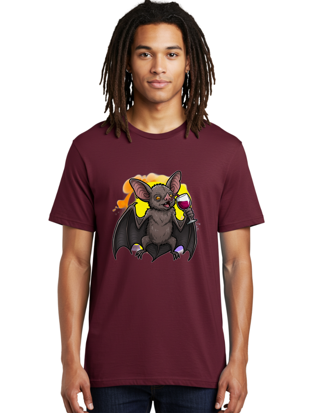 Vampire-Bat-Wine Men'S Graphic Tee, 100% Cotton, Comfortable Casual Summer Wear, Machine Washable, Vintage Camera, Old Camera, Antique Camera, Black Camera, Classic Photography, Photography Equipment, Nostalgic Device, Film Camera, Camera Art Bal555