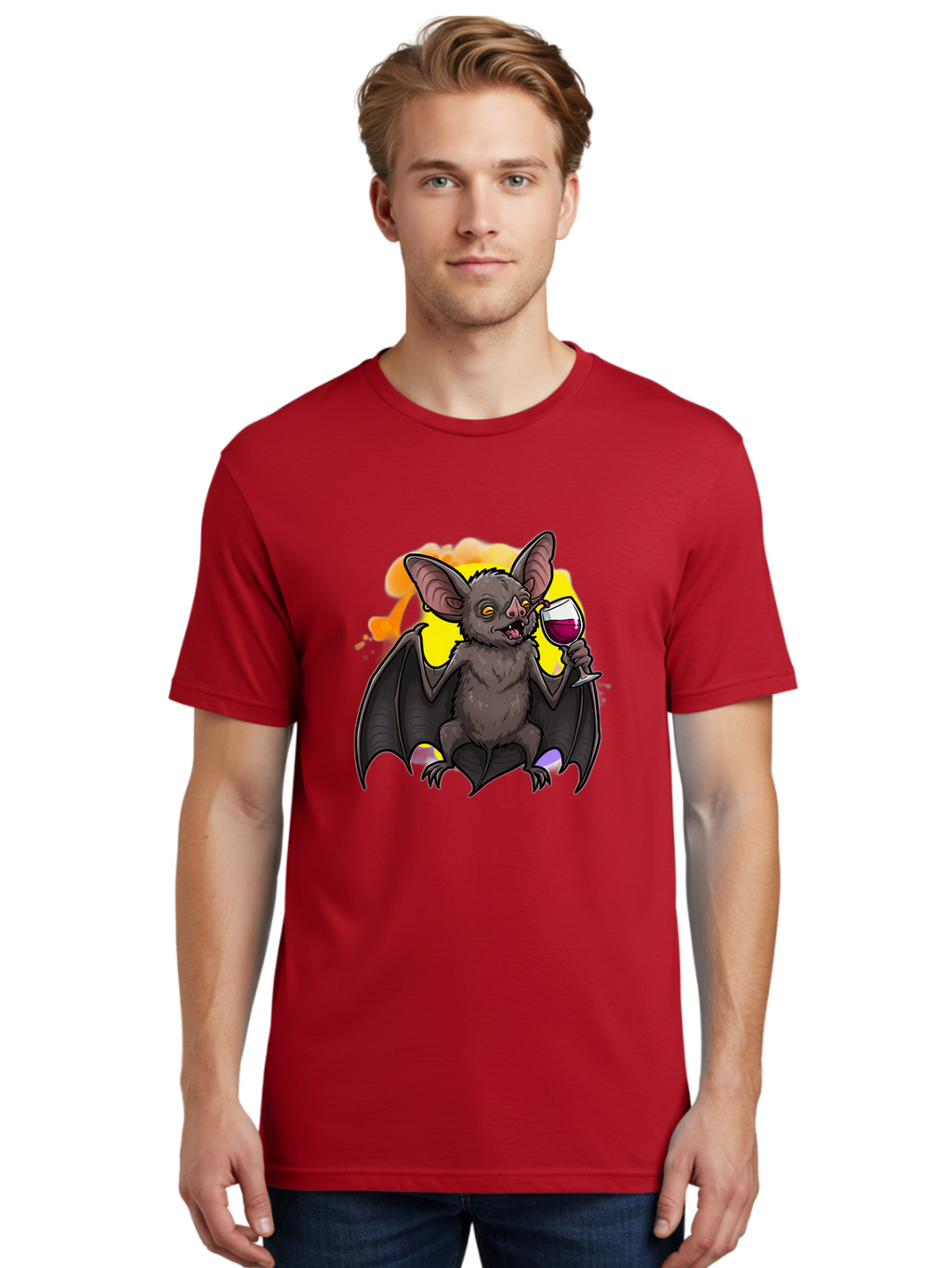 Vampire-Bat-Wine Men'S Graphic Tee, 100% Cotton, Comfortable Casual Summer Wear, Machine Washable, Vintage Camera, Old Camera, Antique Camera, Black Camera, Classic Photography, Photography Equipment, Nostalgic Device, Film Camera, Camera Art Bal555