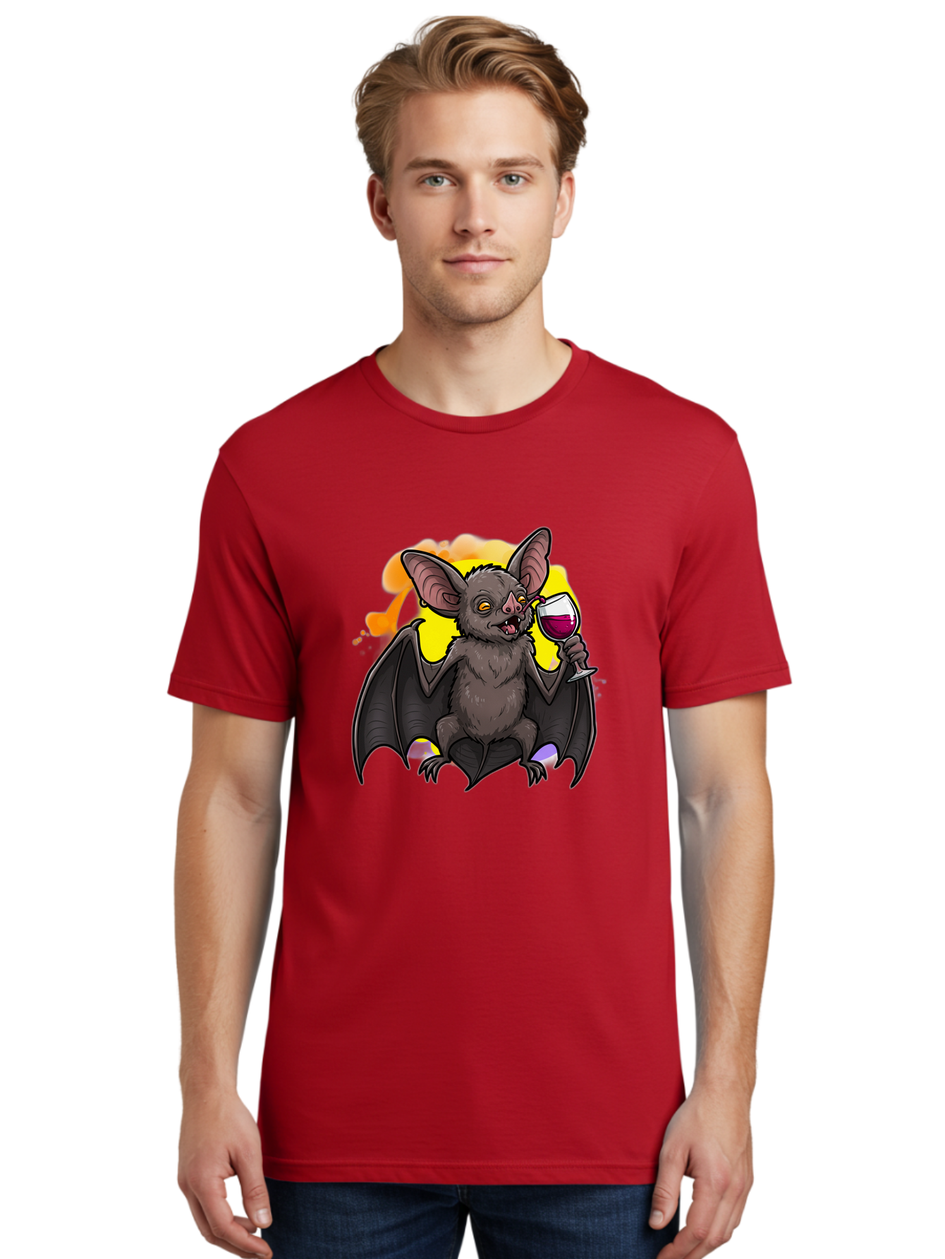 Vampire-Bat-Wine Men'S Graphic Tee, 100% Cotton, Comfortable Casual Summer Wear, Machine Washable, Vintage Camera, Old Camera, Antique Camera, Black Camera, Classic Photography, Photography Equipment, Nostalgic Device, Film Camera, Camera Art Bal555