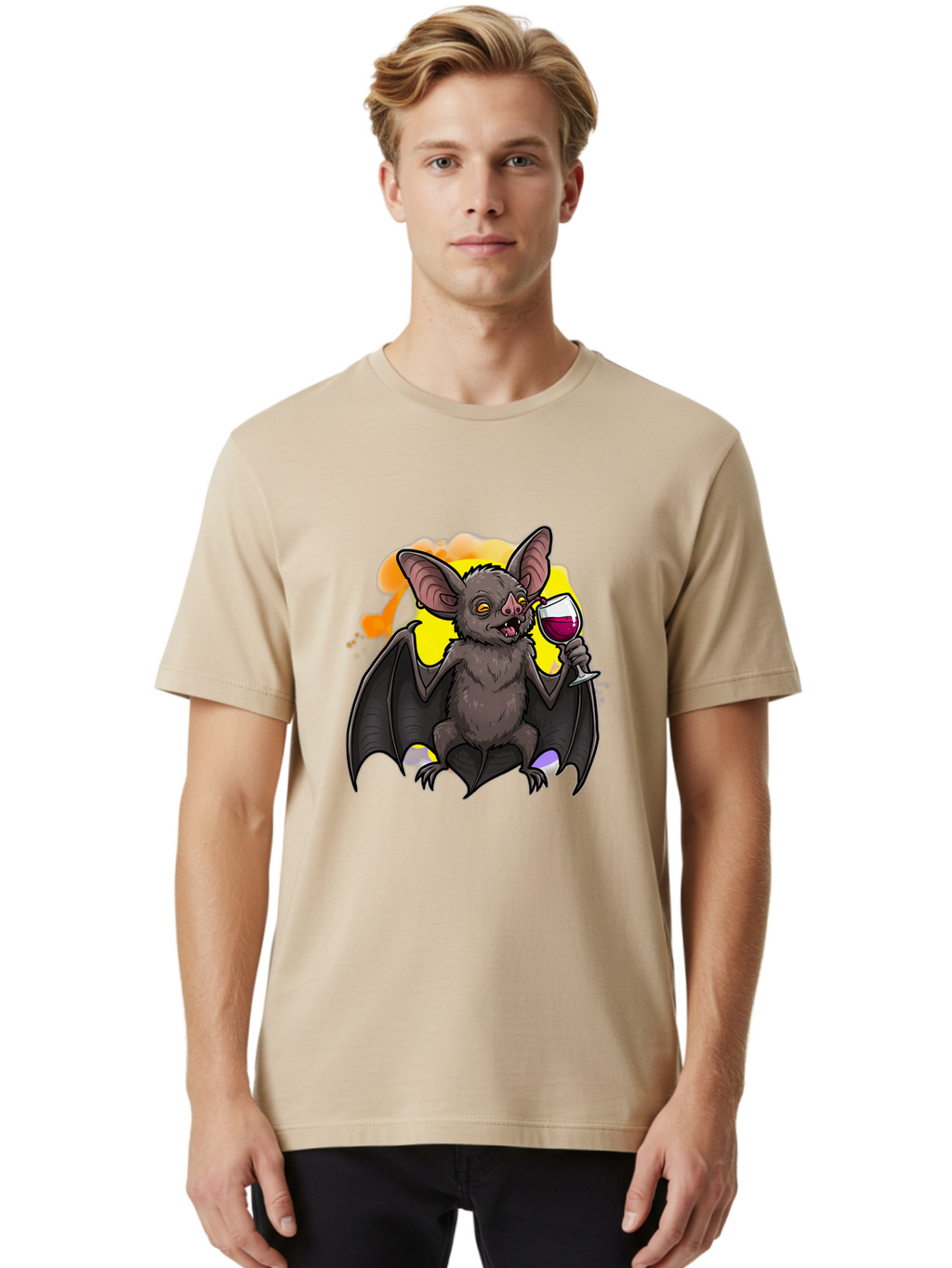 Vampire-Bat-Wine Men'S Graphic Tee, 100% Cotton, Comfortable Casual Summer Wear, Machine Washable, Vintage Camera, Old Camera, Antique Camera, Black Camera, Classic Photography, Photography Equipment, Nostalgic Device, Film Camera, Camera Art Bal555