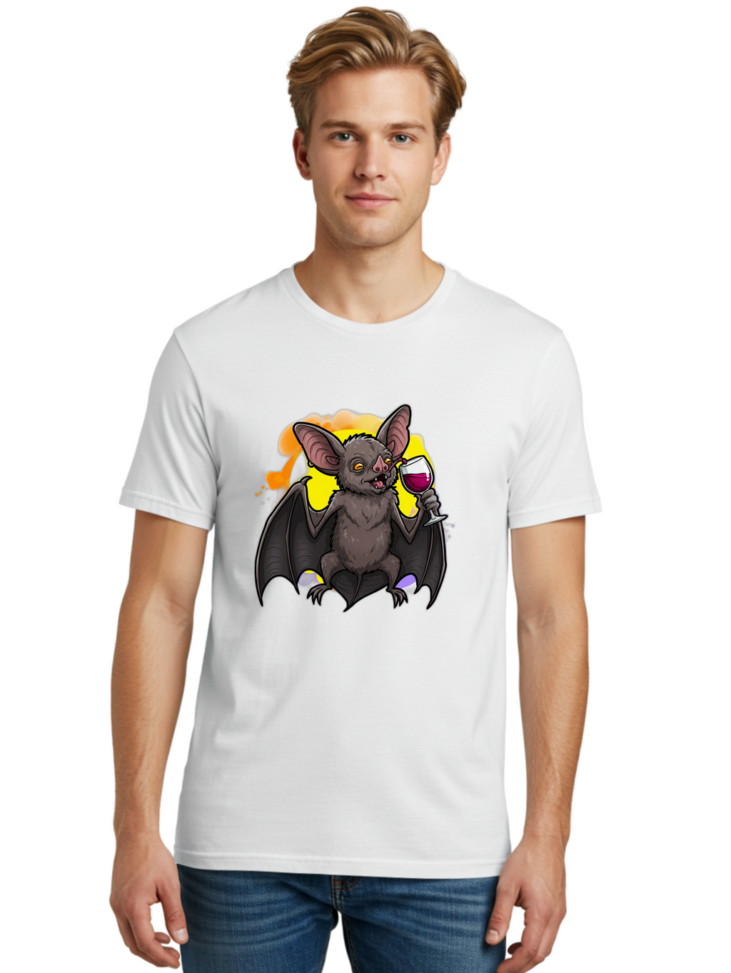 Vampire-Bat-Wine Men'S Graphic Tee, 100% Cotton, Comfortable Casual Summer Wear, Machine Washable, Vintage Camera, Old Camera, Antique Camera, Black Camera, Classic Photography, Photography Equipment, Nostalgic Device, Film Camera, Camera Art Bal555