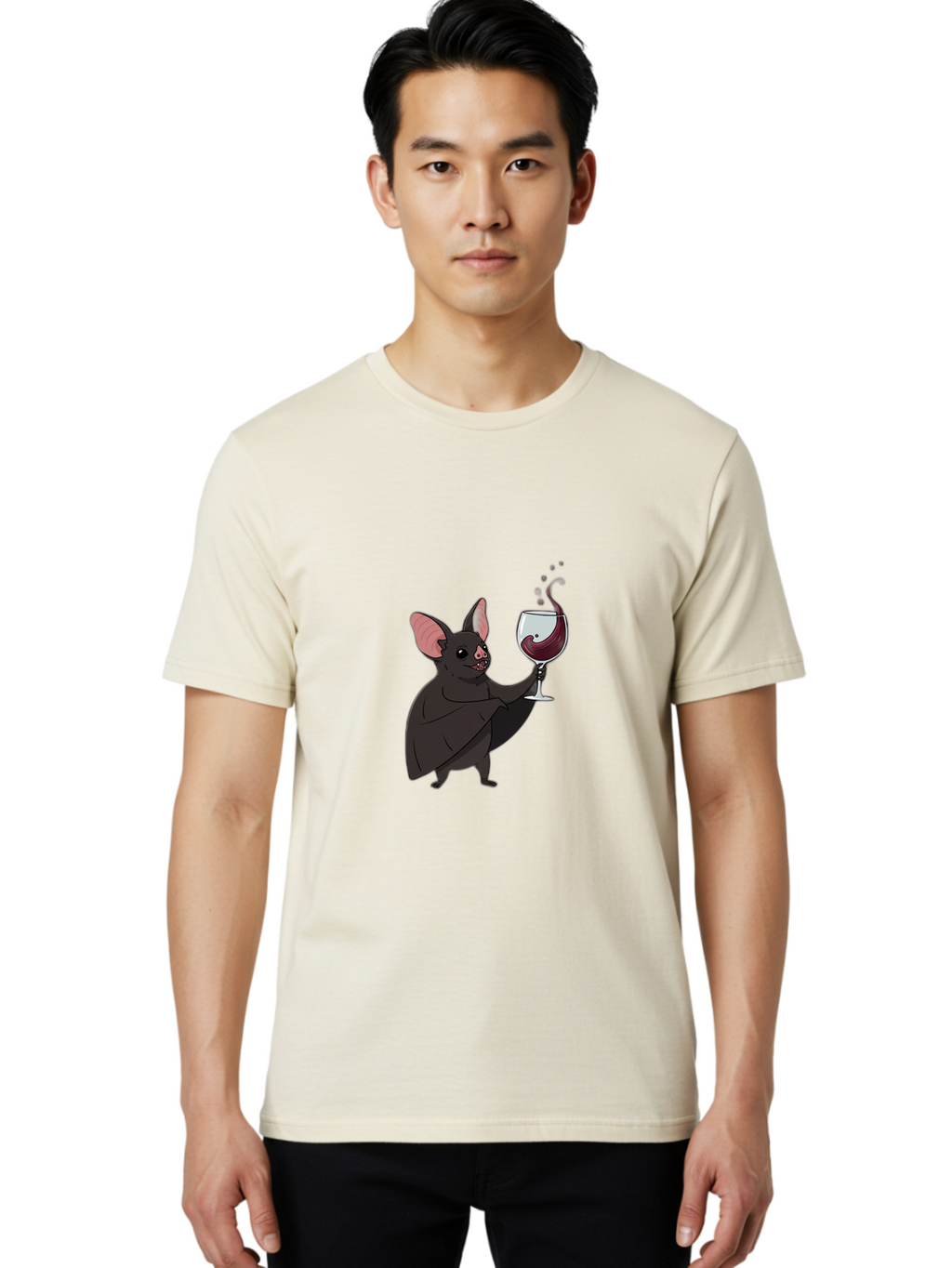 Vampire-Bat-Wineglass Men'S Graphic Tee, 100% Cotton, Comfortable Casual Summer Wear, Machine Washable, Vintage Camera, Old Camera, Antique Camera, Black Camera, Classic Photography, Photography Equipment, Nostalgic Device, Film Camera, Bal556