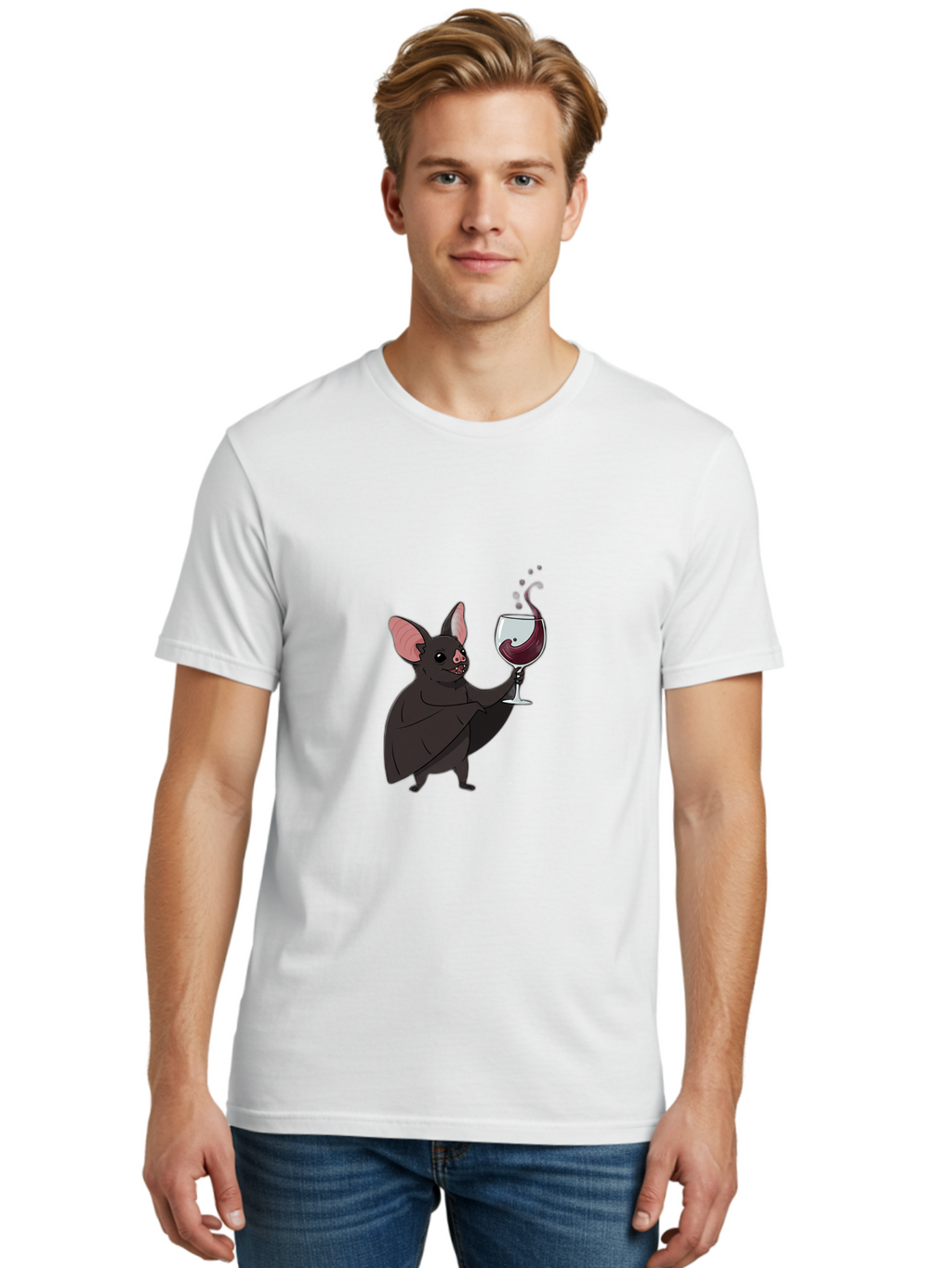 Vampire-Bat-Wineglass Men'S Graphic Tee, 100% Cotton, Comfortable Casual Summer Wear, Machine Washable, Vintage Camera, Old Camera, Antique Camera, Black Camera, Classic Photography, Photography Equipment, Nostalgic Device, Film Camera, Bal556