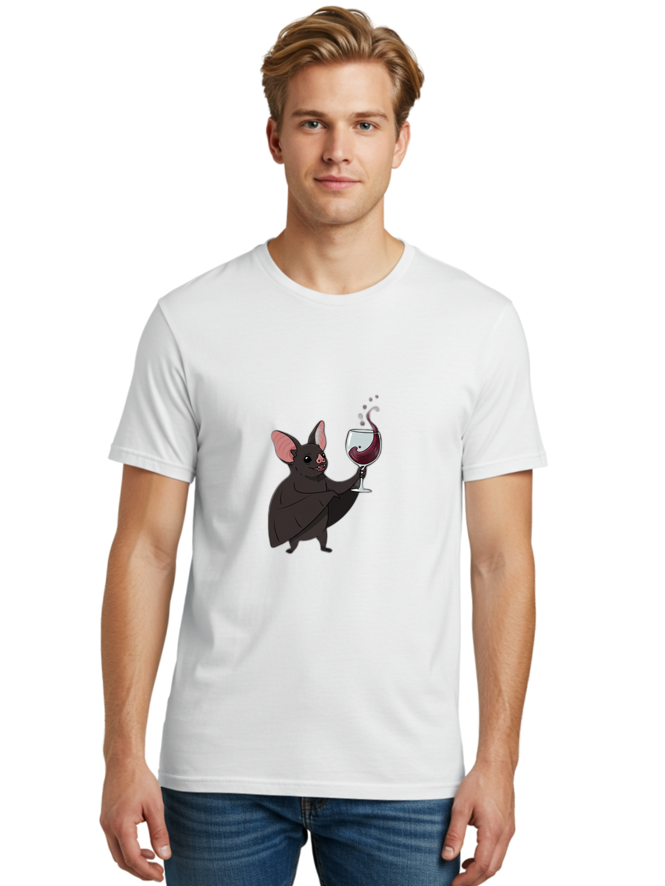 Vampire-Bat-Wineglass Men'S Graphic Tee, 100% Cotton, Comfortable Casual Summer Wear, Machine Washable, Vintage Camera, Old Camera, Antique Camera, Black Camera, Classic Photography, Photography Equipment, Nostalgic Device, Film Camera, Bal556
