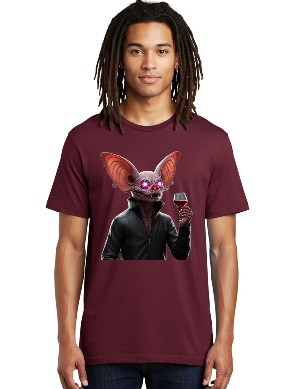 Vampire-Bat-With-Wine Men'S Graphic Tee, 100% Cotton, Comfortable Casual Summer Wear, Machine Washable, Vintage Camera, Old Camera, Antique Camera, Black Camera, Classic Photography, Photography Equipment, Nostalgic Device, Film Camera, Bal557