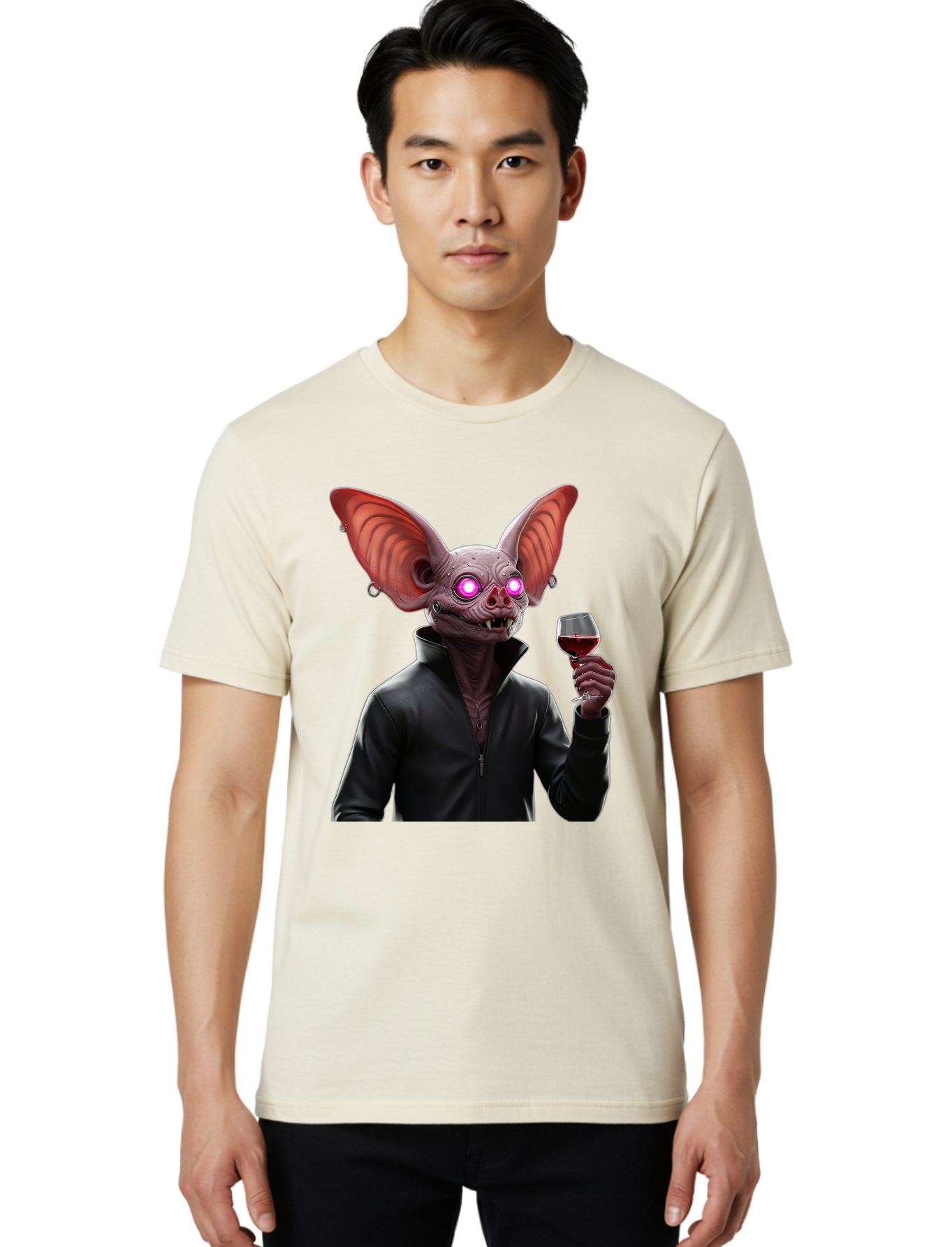 Vampire-Bat-With-Wine Men'S Graphic Tee, 100% Cotton, Comfortable Casual Summer Wear, Machine Washable, Vintage Camera, Old Camera, Antique Camera, Black Camera, Classic Photography, Photography Equipment, Nostalgic Device, Film Camera, Bal557