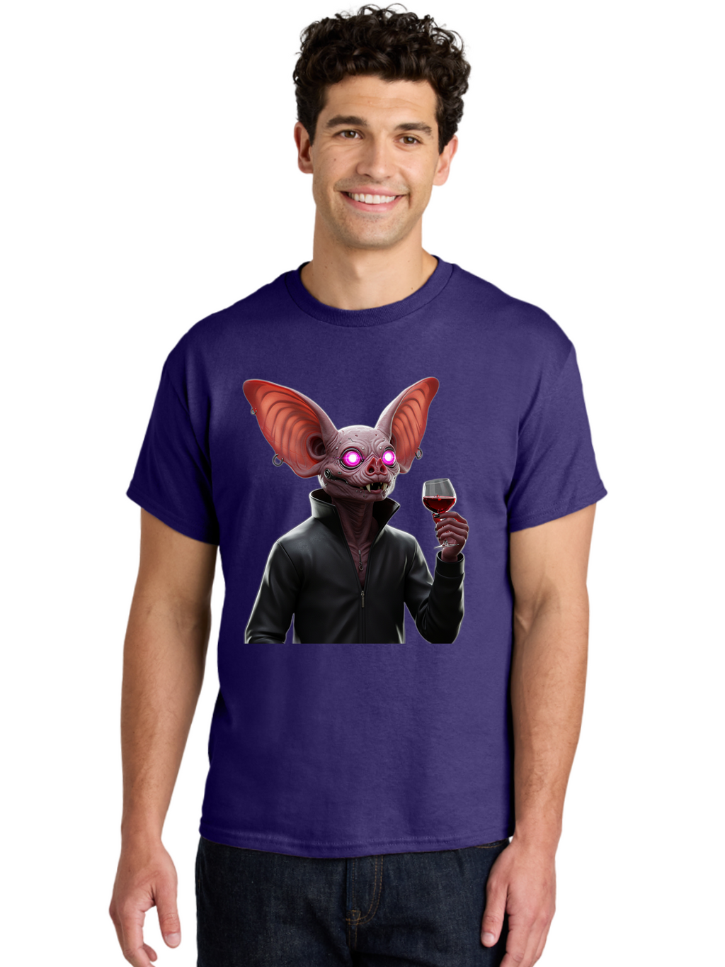 Vampire-Bat-With-Wine Men'S Graphic Tee, 100% Cotton, Comfortable Casual Summer Wear, Machine Washable, Vintage Camera, Old Camera, Antique Camera, Black Camera, Classic Photography, Photography Equipment, Nostalgic Device, Film Camera, Bal557