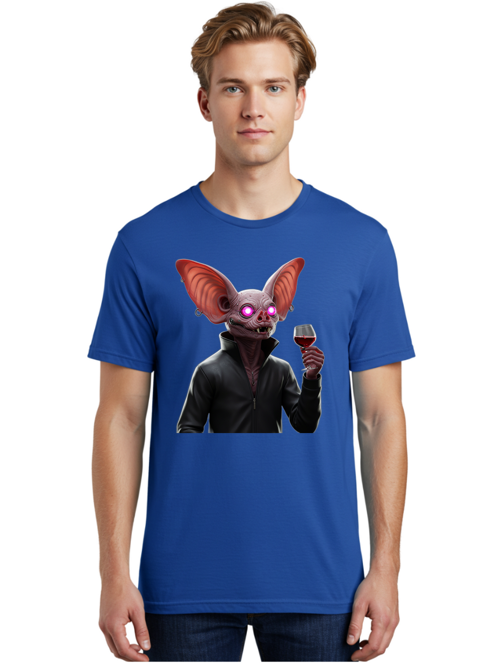 Vampire-Bat-With-Wine Men'S Graphic Tee, 100% Cotton, Comfortable Casual Summer Wear, Machine Washable, Vintage Camera, Old Camera, Antique Camera, Black Camera, Classic Photography, Photography Equipment, Nostalgic Device, Film Camera, Bal557