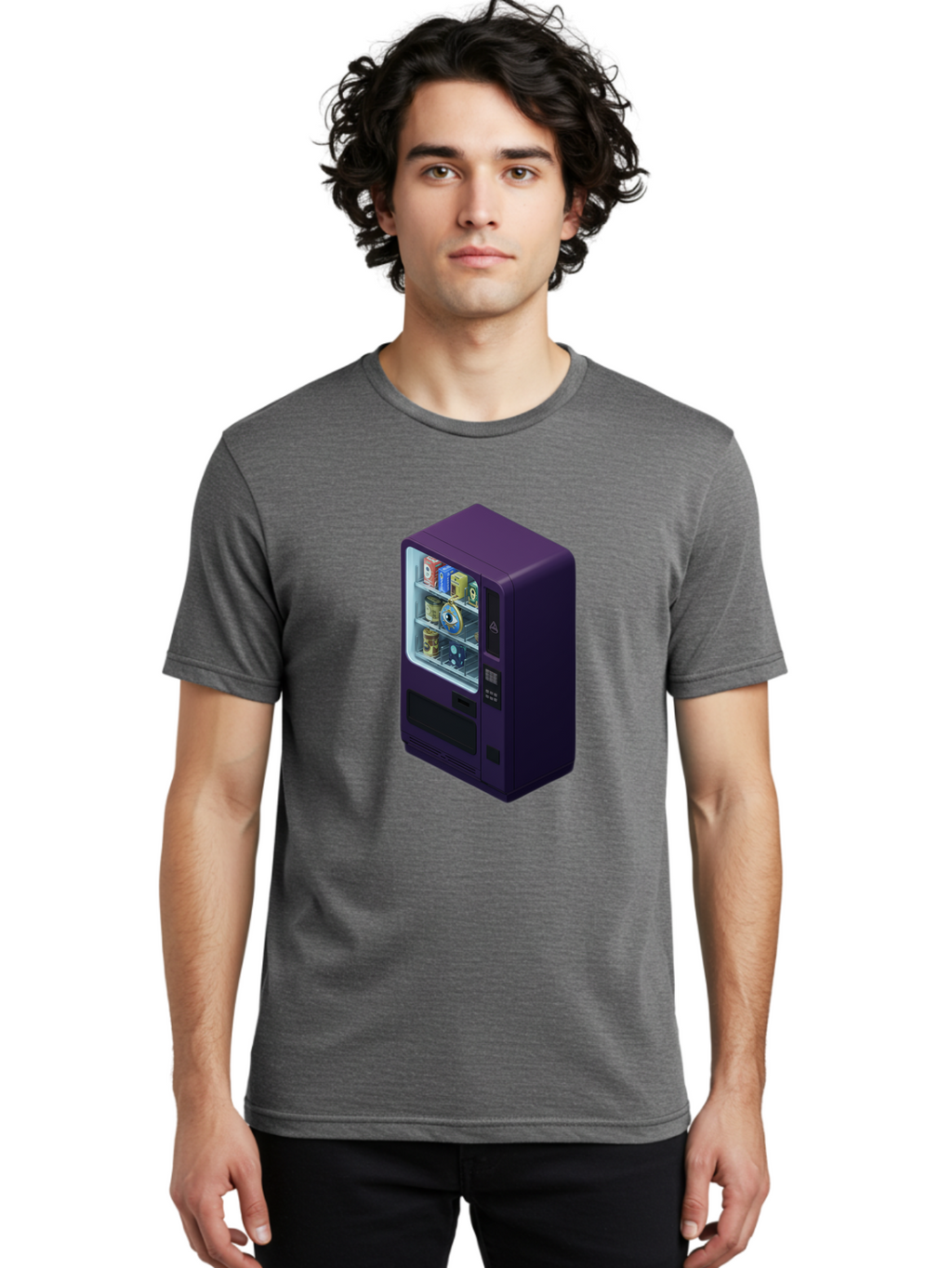 Vending-Machine-1 Men'S Graphic Tee, 100% Cotton, Comfortable Casual Summer Wear, Machine Washable, Vintage Camera, Old Camera, Antique Camera, Black Camera, Classic Photography, Photography Equipment, Nostalgic Device, Film Camera, Camera Art Bal559