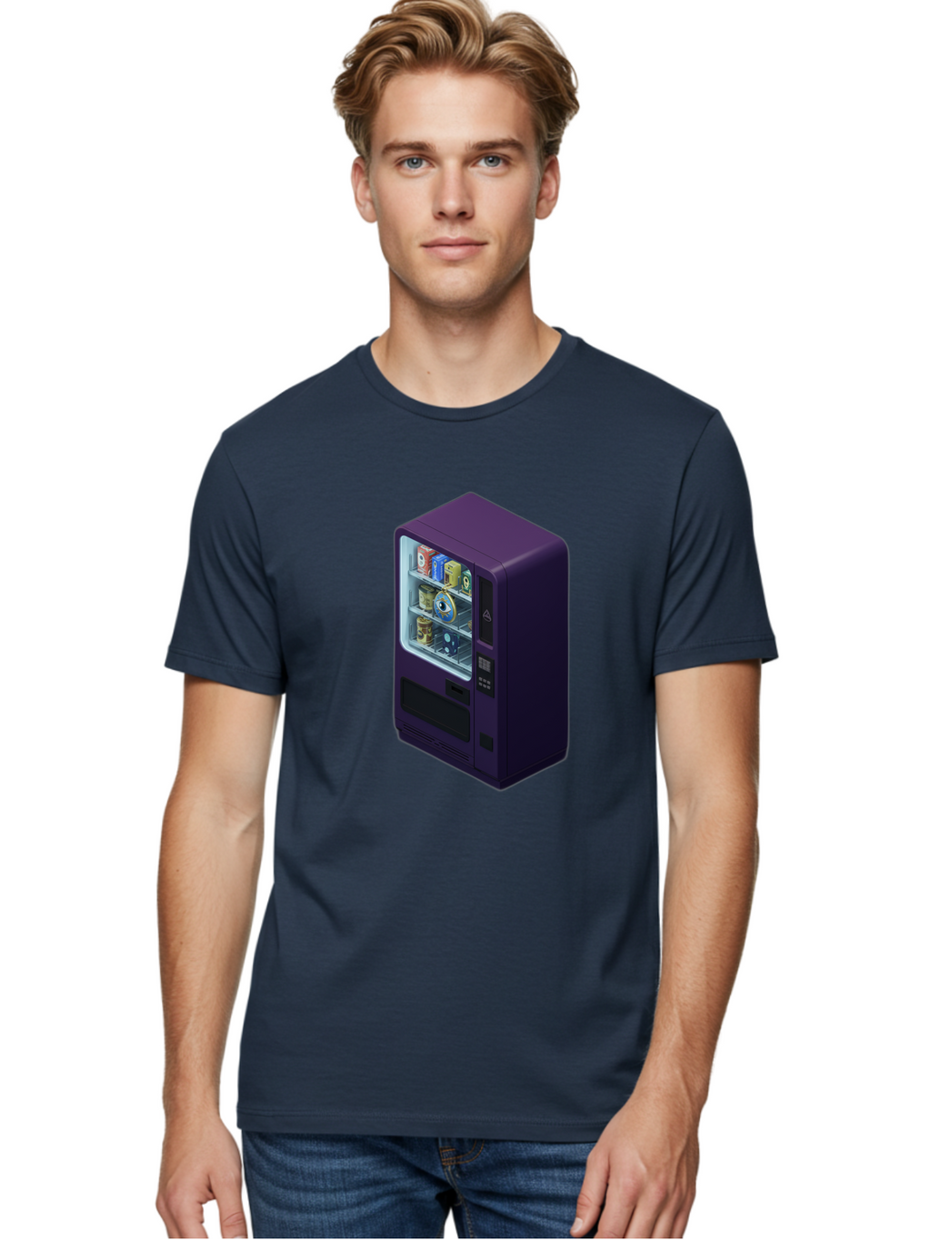 Vending-Machine-1 Men'S Graphic Tee, 100% Cotton, Comfortable Casual Summer Wear, Machine Washable, Vintage Camera, Old Camera, Antique Camera, Black Camera, Classic Photography, Photography Equipment, Nostalgic Device, Film Camera, Camera Art Bal559