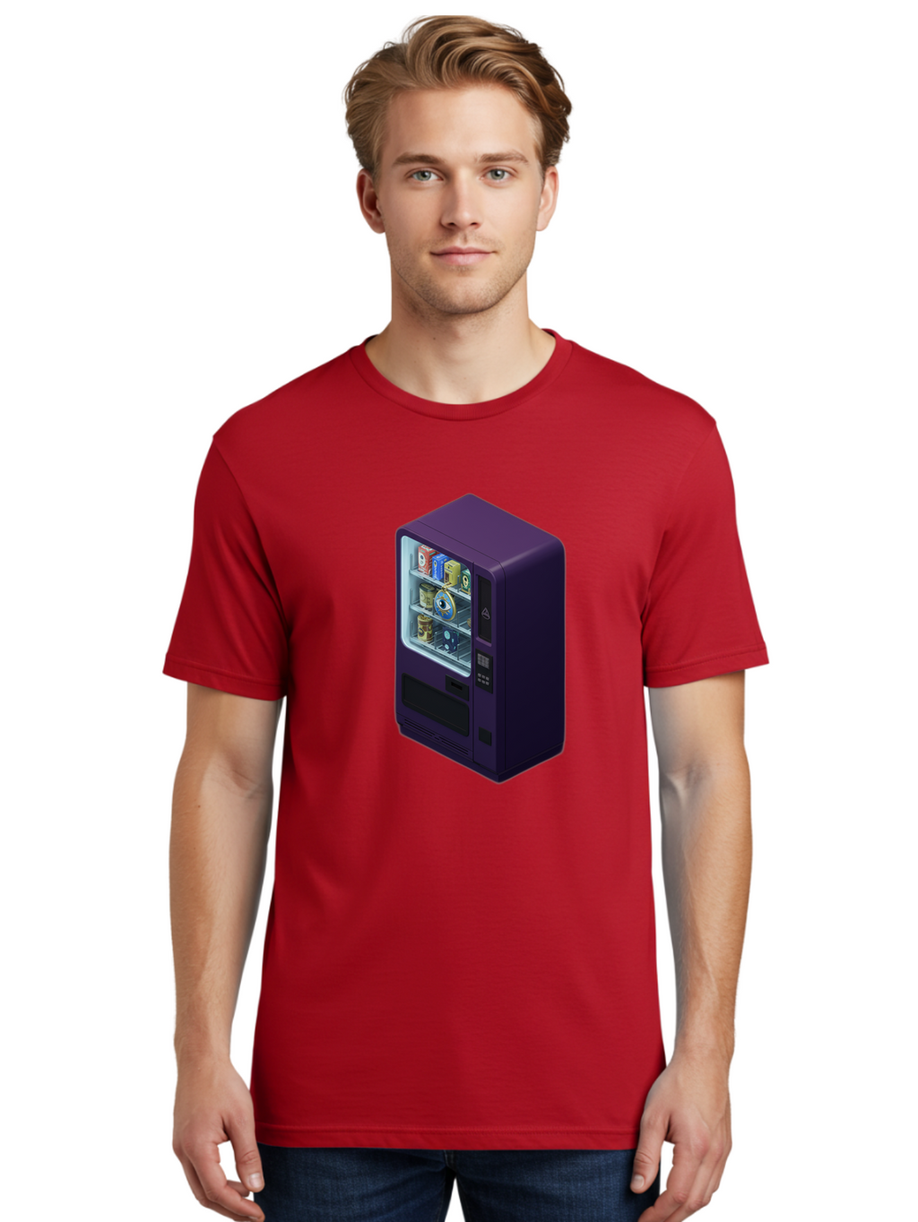 Vending-Machine-1 Men'S Graphic Tee, 100% Cotton, Comfortable Casual Summer Wear, Machine Washable, Vintage Camera, Old Camera, Antique Camera, Black Camera, Classic Photography, Photography Equipment, Nostalgic Device, Film Camera, Camera Art Bal559