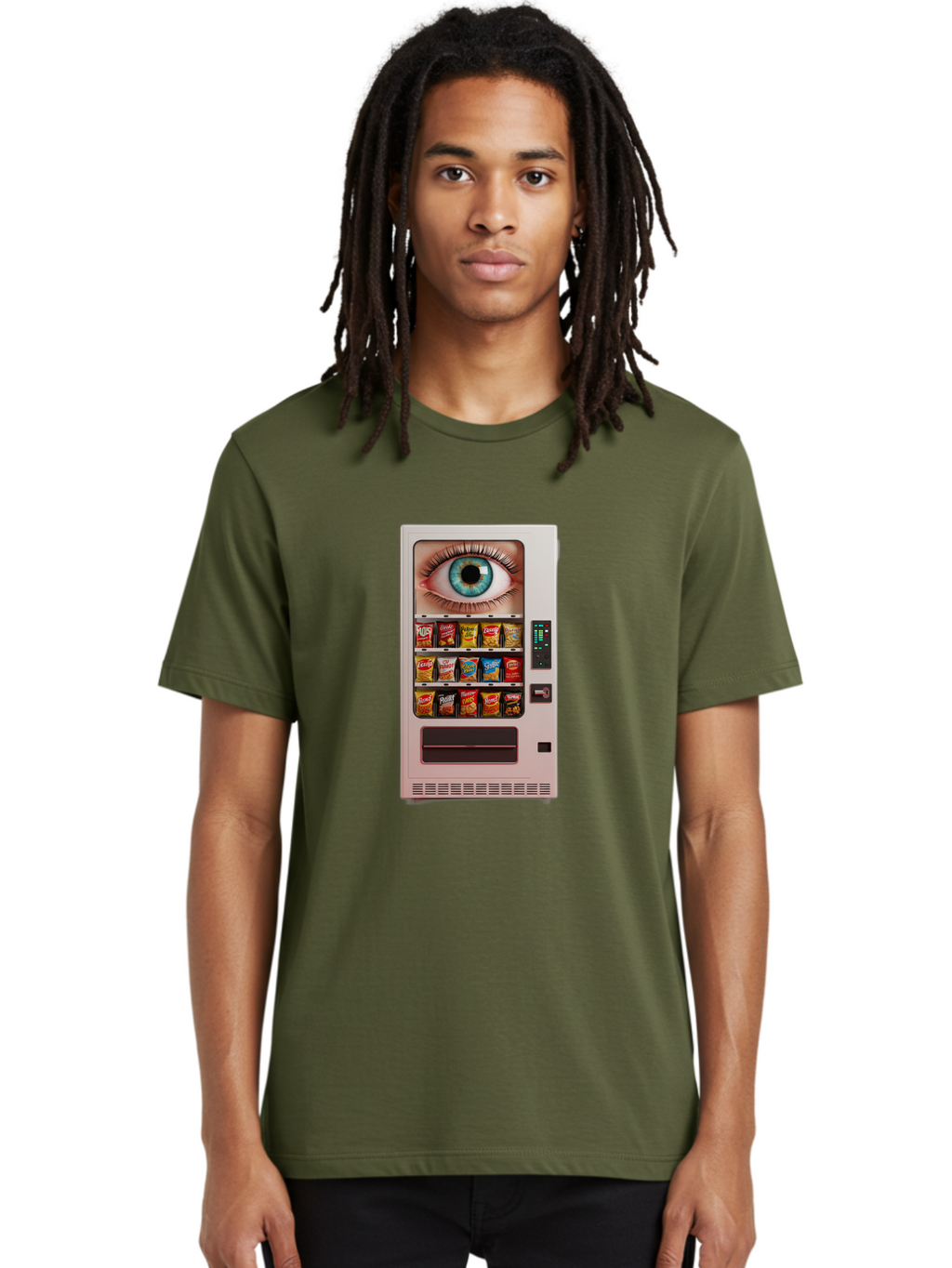Vending-Machine-2 Men'S Graphic Tee, 100% Cotton, Comfortable Casual Summer Wear, Machine Washable, Vintage Camera, Old Camera, Antique Camera, Black Camera, Classic Photography, Photography Equipment, Nostalgic Device, Film Camera, Camera Art Bal560