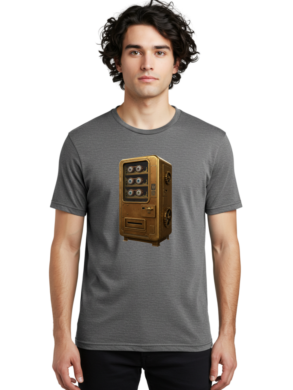 Vending-Machine-3 Men'S Graphic Tee, 100% Cotton, Comfortable Casual Summer Wear, Machine Washable, Vintage Camera, Old Camera, Antique Camera, Black Camera, Classic Photography, Photography Equipment, Nostalgic Device, Film Camera, Camera Art Bal561