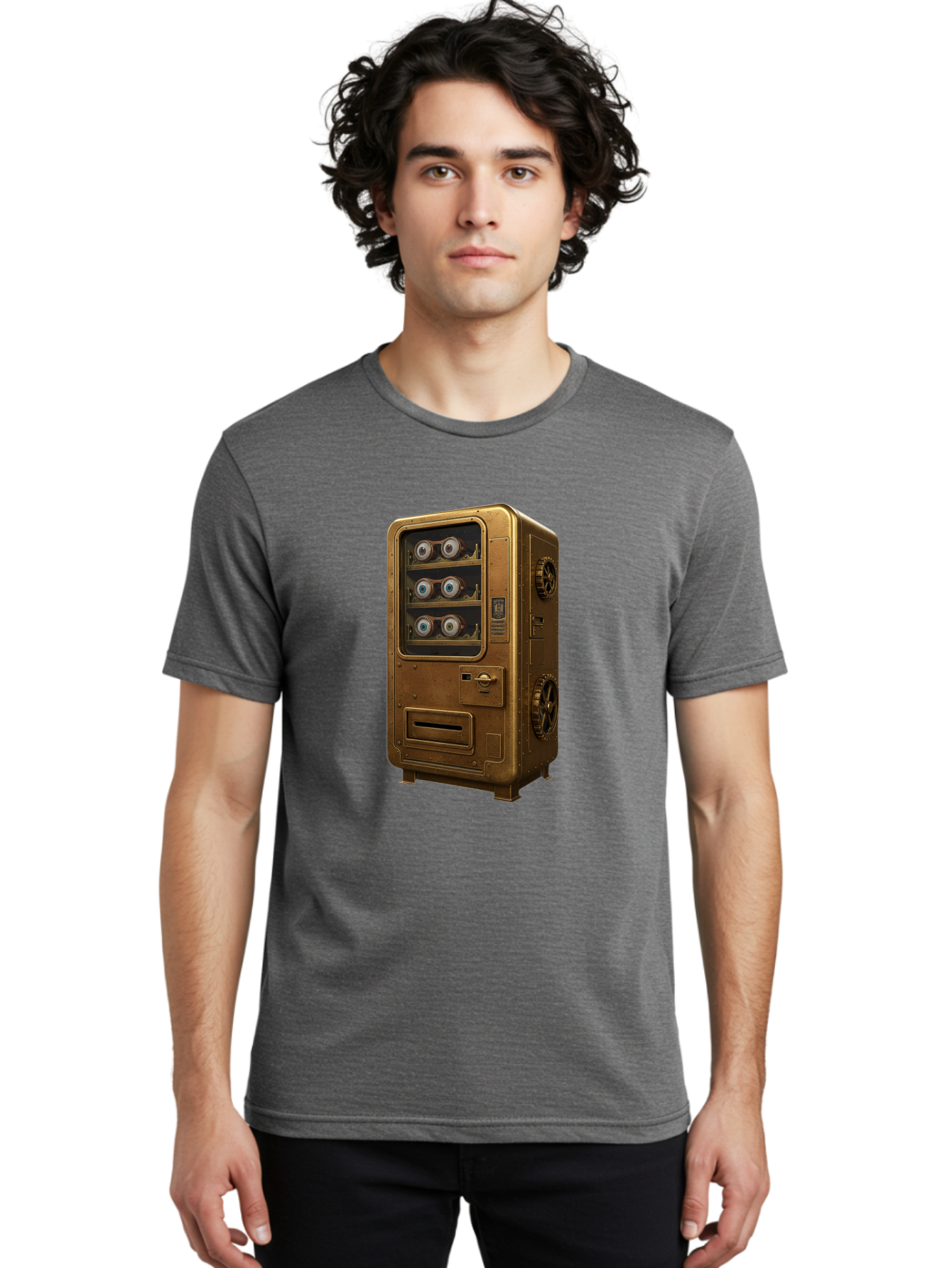 Vending-Machine-3 Men'S Graphic Tee, 100% Cotton, Comfortable Casual Summer Wear, Machine Washable, Vintage Camera, Old Camera, Antique Camera, Black Camera, Classic Photography, Photography Equipment, Nostalgic Device, Film Camera, Camera Art Bal561