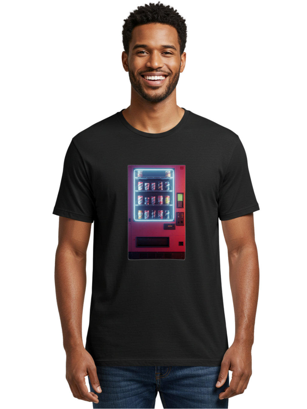 Vending-Machine-4 Men'S Graphic Tee, 100% Cotton, Comfortable Casual Summer Wear, Machine Washable, Vintage Camera, Old Camera, Antique Camera, Black Camera, Classic Photography, Photography Equipment, Nostalgic Device, Film Camera, Camera Art Bal562