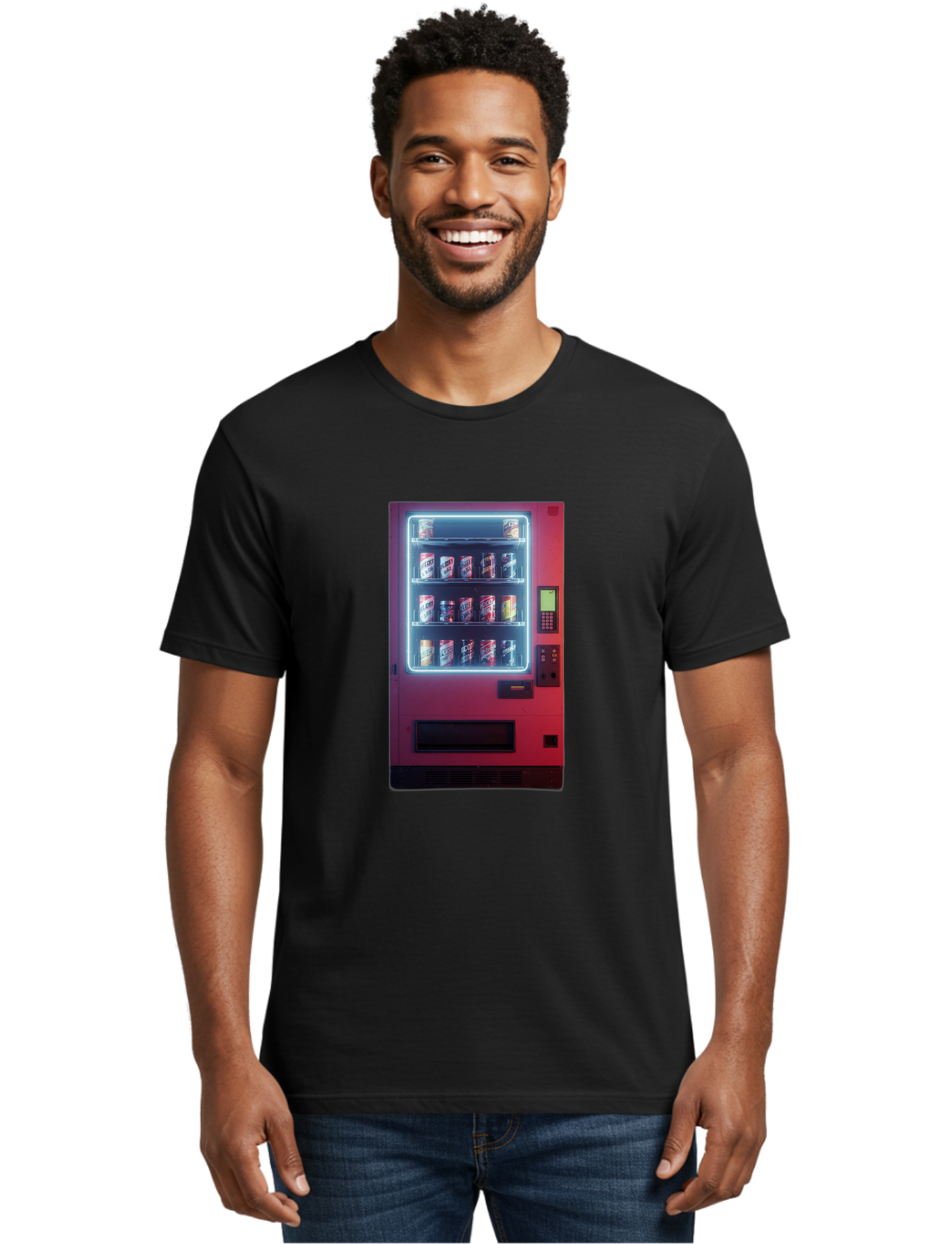 Vending-Machine-4 Men'S Graphic Tee, 100% Cotton, Comfortable Casual Summer Wear, Machine Washable, Vintage Camera, Old Camera, Antique Camera, Black Camera, Classic Photography, Photography Equipment, Nostalgic Device, Film Camera, Camera Art Bal562