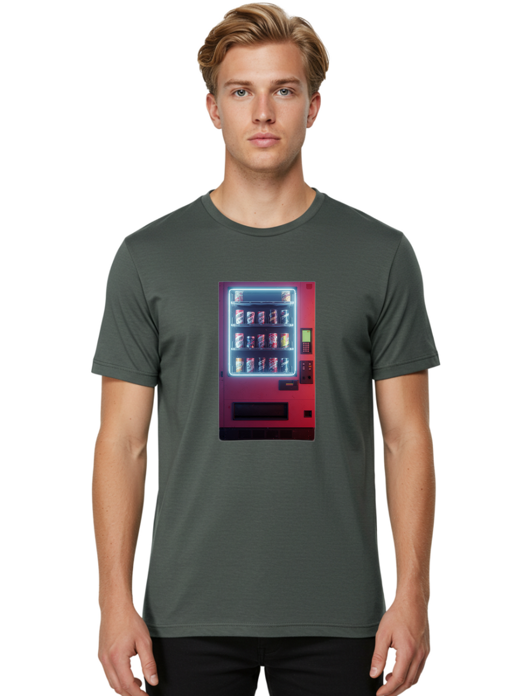 Vending-Machine-4 Men'S Graphic Tee, 100% Cotton, Comfortable Casual Summer Wear, Machine Washable, Vintage Camera, Old Camera, Antique Camera, Black Camera, Classic Photography, Photography Equipment, Nostalgic Device, Film Camera, Camera Art Bal562