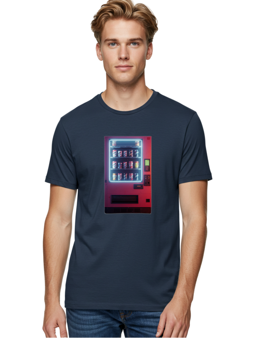 Vending-Machine-4 Men'S Graphic Tee, 100% Cotton, Comfortable Casual Summer Wear, Machine Washable, Vintage Camera, Old Camera, Antique Camera, Black Camera, Classic Photography, Photography Equipment, Nostalgic Device, Film Camera, Camera Art Bal562