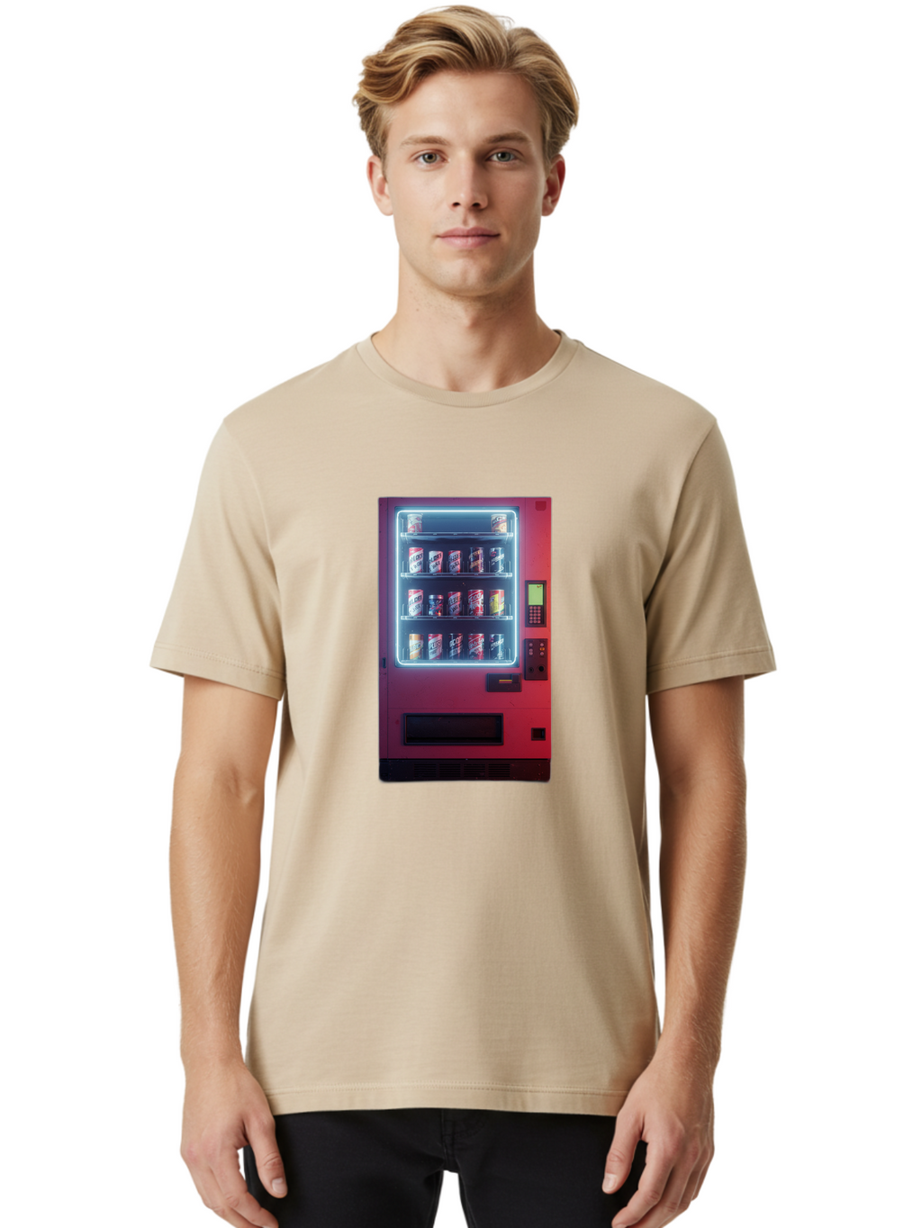 Vending-Machine-4 Men'S Graphic Tee, 100% Cotton, Comfortable Casual Summer Wear, Machine Washable, Vintage Camera, Old Camera, Antique Camera, Black Camera, Classic Photography, Photography Equipment, Nostalgic Device, Film Camera, Camera Art Bal562