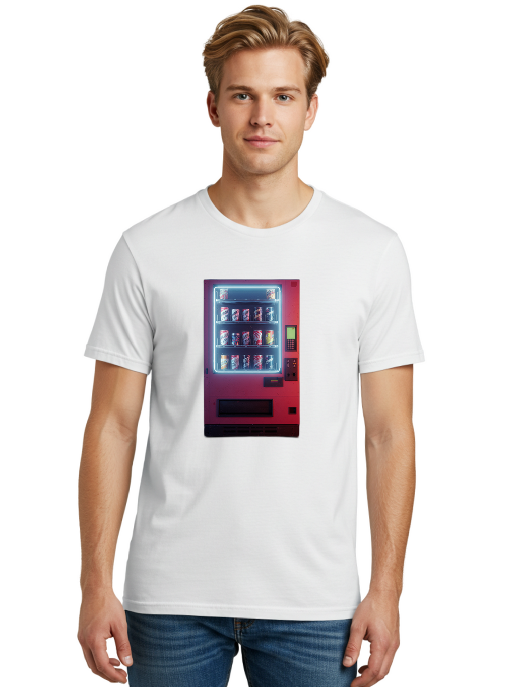 Vending-Machine-4 Men'S Graphic Tee, 100% Cotton, Comfortable Casual Summer Wear, Machine Washable, Vintage Camera, Old Camera, Antique Camera, Black Camera, Classic Photography, Photography Equipment, Nostalgic Device, Film Camera, Camera Art Bal562