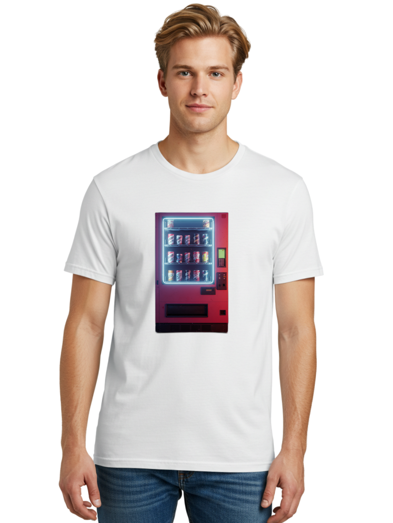 Vending-Machine-4 Men'S Graphic Tee, 100% Cotton, Comfortable Casual Summer Wear, Machine Washable, Vintage Camera, Old Camera, Antique Camera, Black Camera, Classic Photography, Photography Equipment, Nostalgic Device, Film Camera, Camera Art Bal562