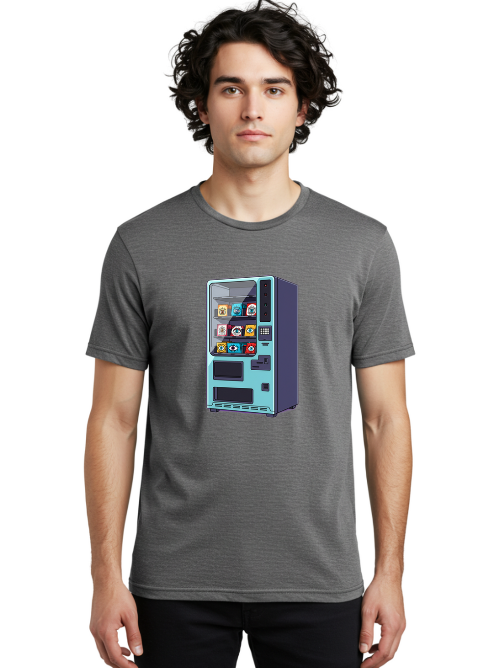 Vending-Machine-5 Men'S Graphic Tee, 100% Cotton, Comfortable Casual Summer Wear, Machine Washable, Vintage Camera, Old Camera, Antique Camera, Black Camera, Classic Photography, Photography Equipment, Nostalgic Device, Film Camera, Camera Art Bal563