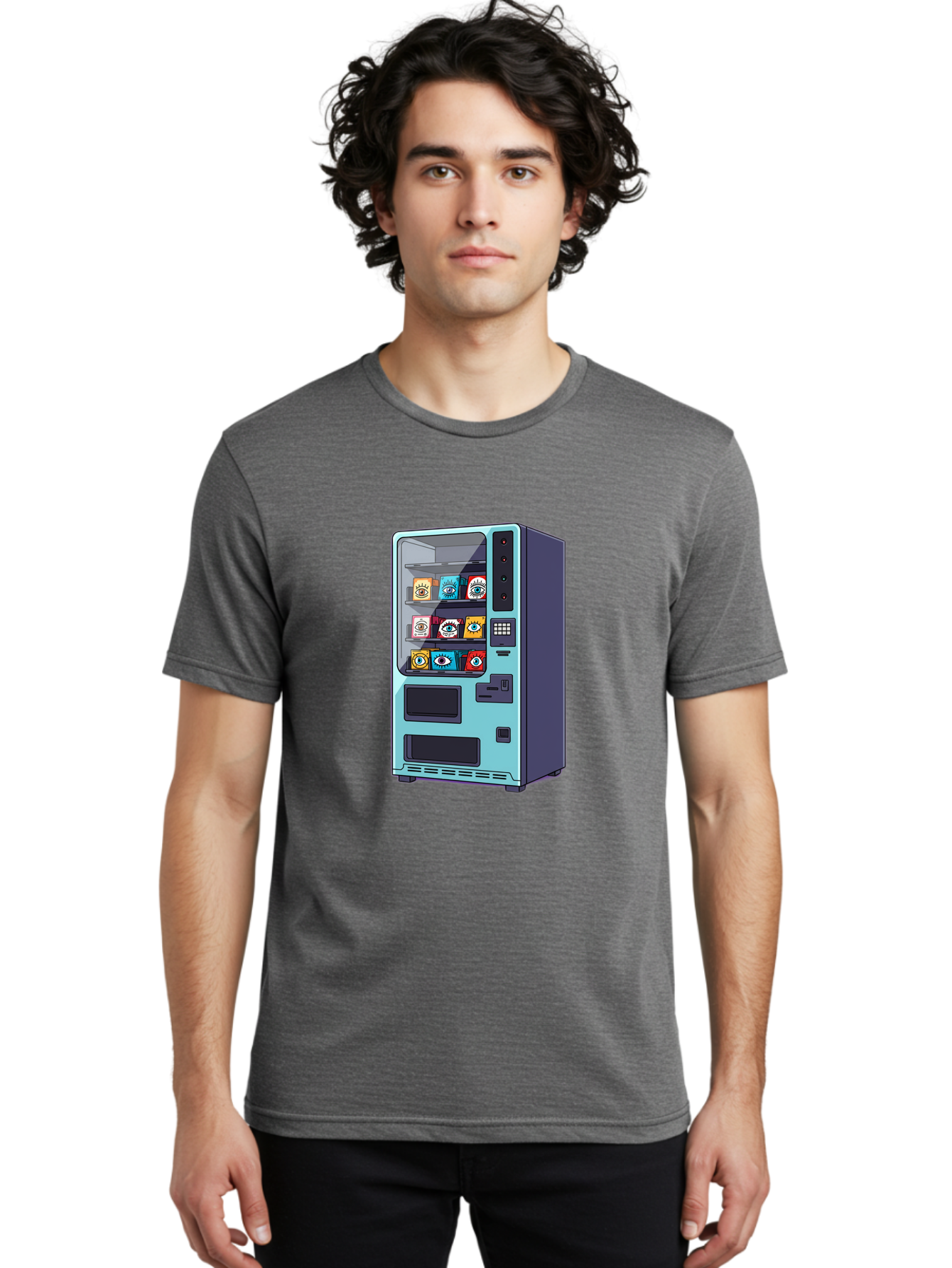 Vending-Machine-5 Men'S Graphic Tee, 100% Cotton, Comfortable Casual Summer Wear, Machine Washable, Vintage Camera, Old Camera, Antique Camera, Black Camera, Classic Photography, Photography Equipment, Nostalgic Device, Film Camera, Camera Art Bal563