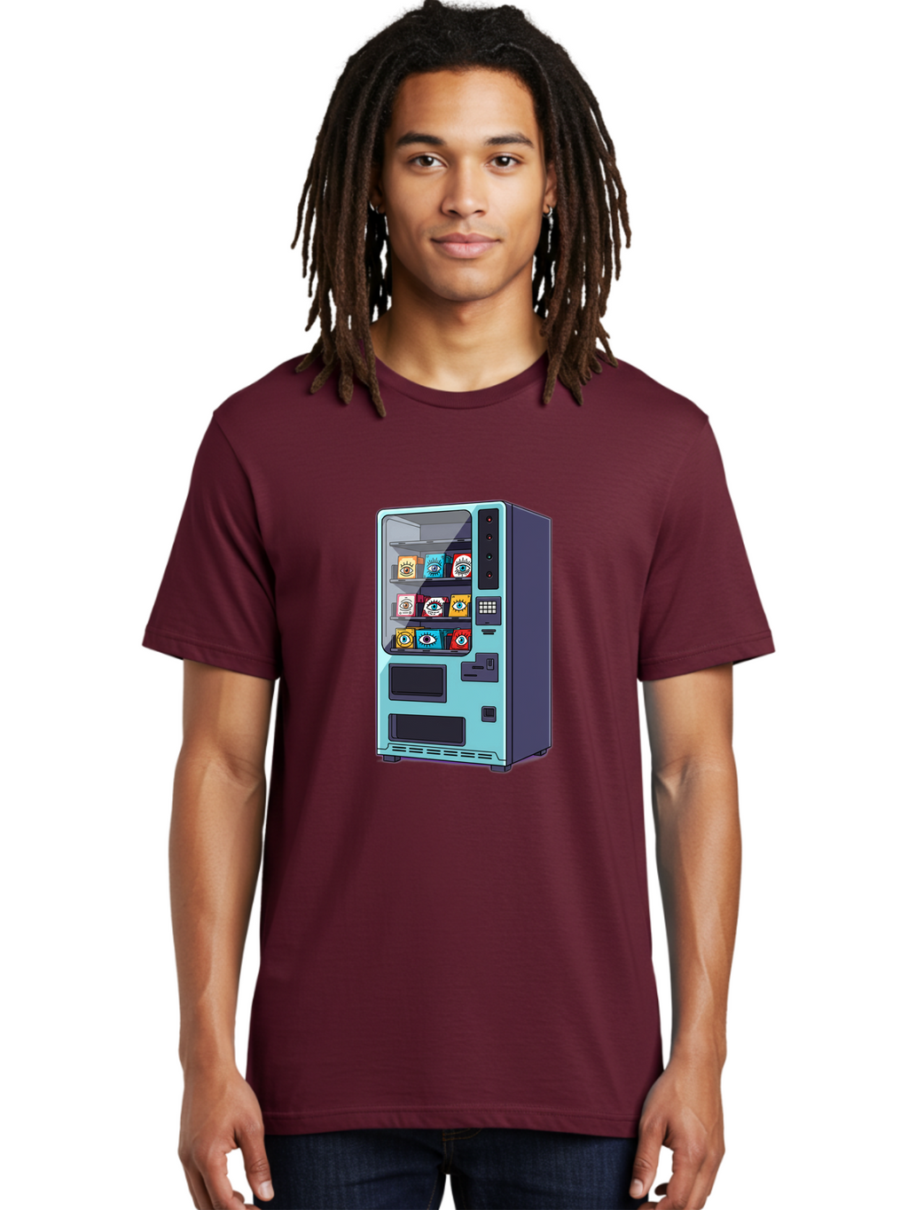 Vending-Machine-5 Men'S Graphic Tee, 100% Cotton, Comfortable Casual Summer Wear, Machine Washable, Vintage Camera, Old Camera, Antique Camera, Black Camera, Classic Photography, Photography Equipment, Nostalgic Device, Film Camera, Camera Art Bal563