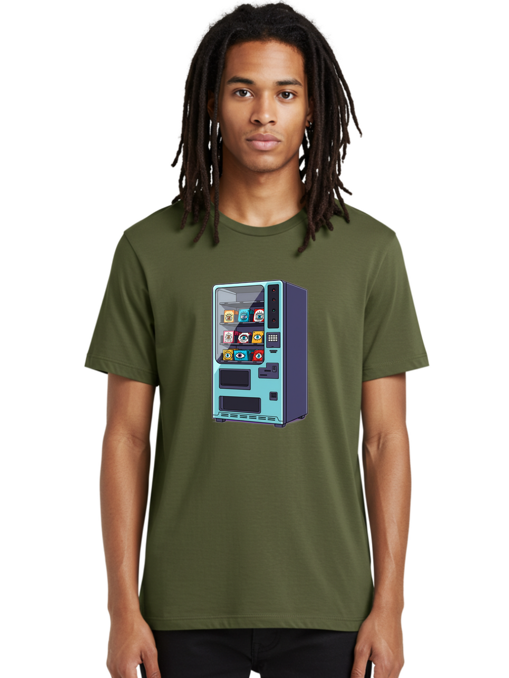 Vending-Machine-5 Men'S Graphic Tee, 100% Cotton, Comfortable Casual Summer Wear, Machine Washable, Vintage Camera, Old Camera, Antique Camera, Black Camera, Classic Photography, Photography Equipment, Nostalgic Device, Film Camera, Camera Art Bal563