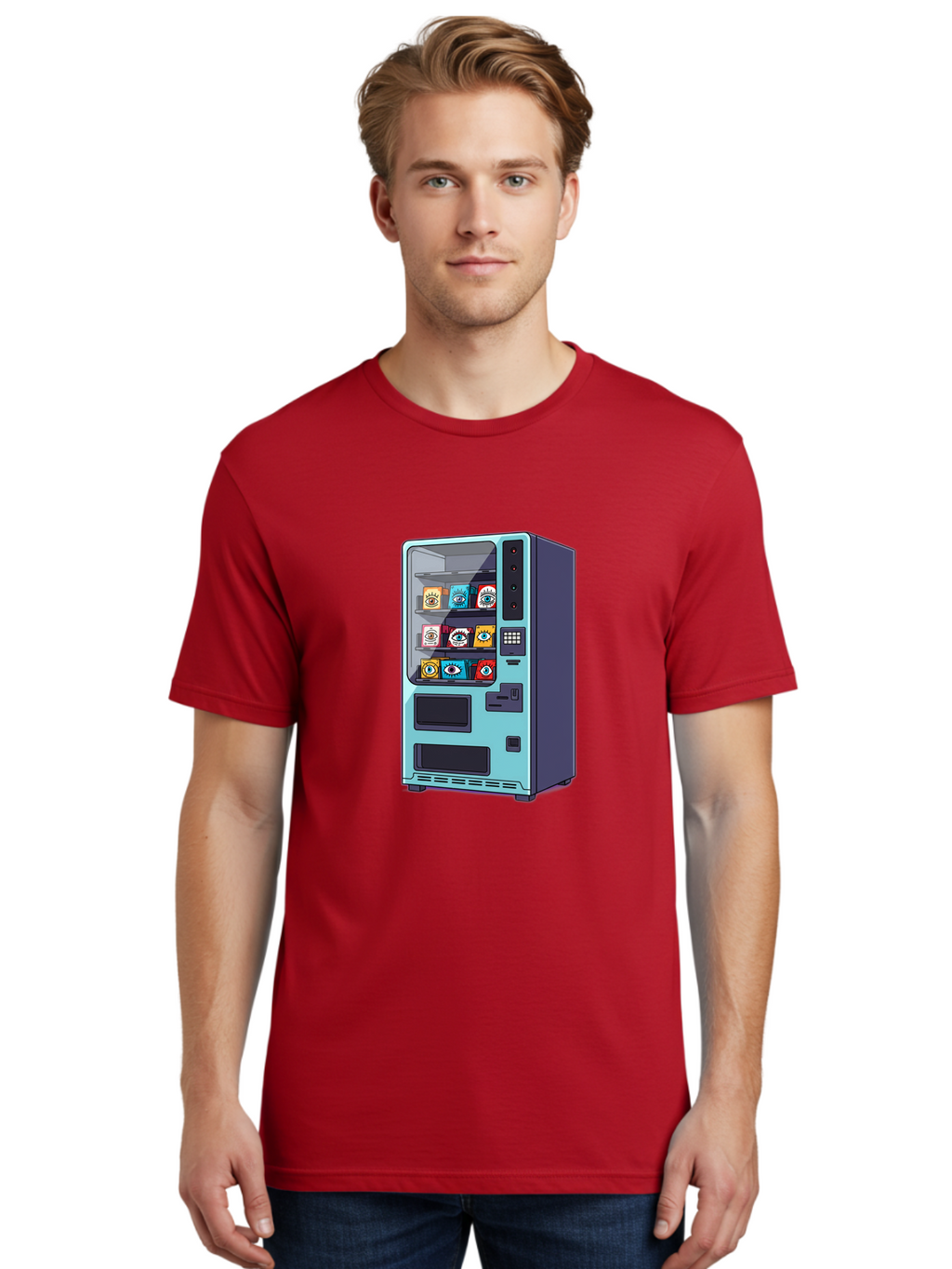 Vending-Machine-5 Men'S Graphic Tee, 100% Cotton, Comfortable Casual Summer Wear, Machine Washable, Vintage Camera, Old Camera, Antique Camera, Black Camera, Classic Photography, Photography Equipment, Nostalgic Device, Film Camera, Camera Art Bal563