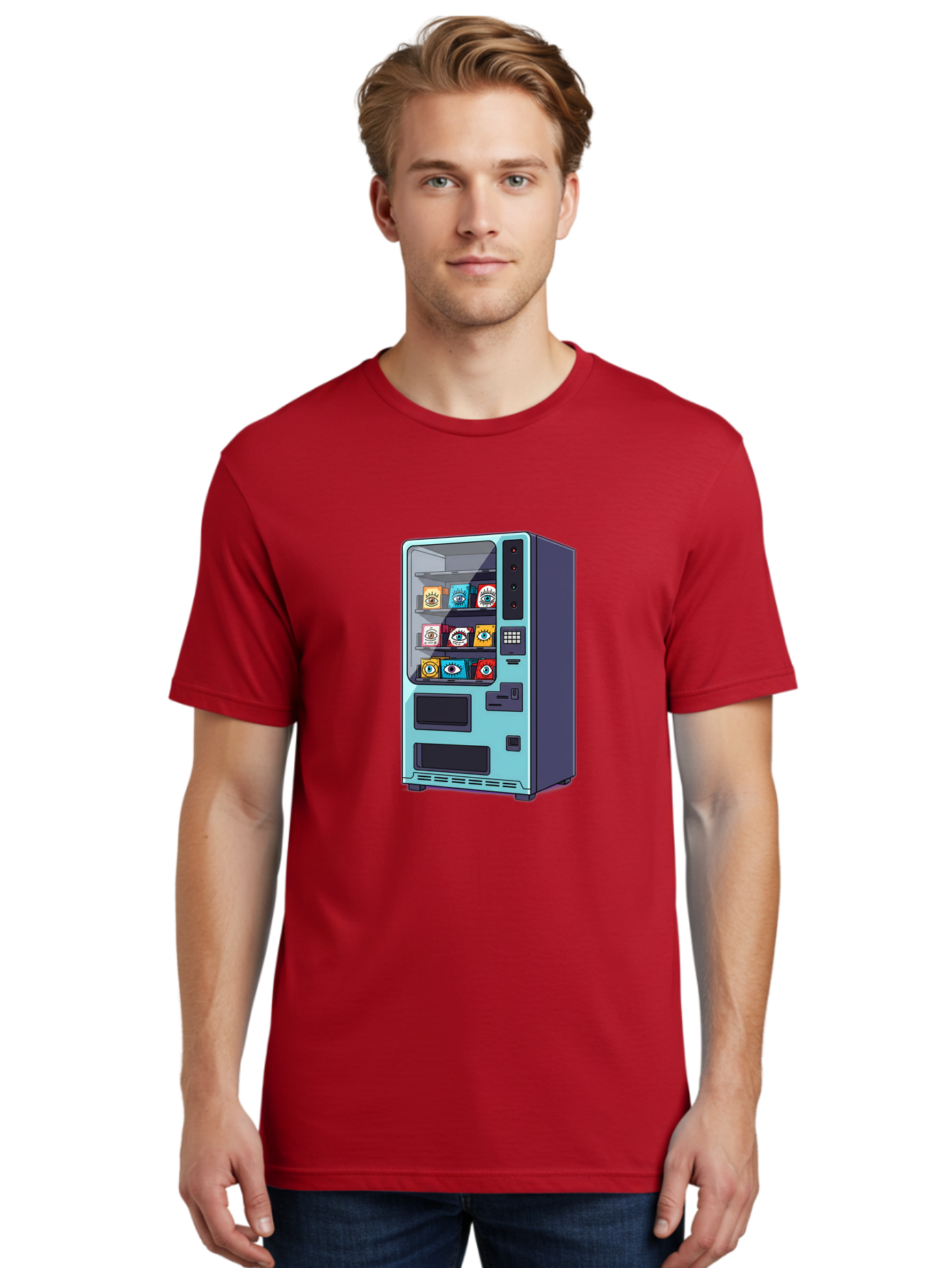 Vending-Machine-5 Men'S Graphic Tee, 100% Cotton, Comfortable Casual Summer Wear, Machine Washable, Vintage Camera, Old Camera, Antique Camera, Black Camera, Classic Photography, Photography Equipment, Nostalgic Device, Film Camera, Camera Art Bal563