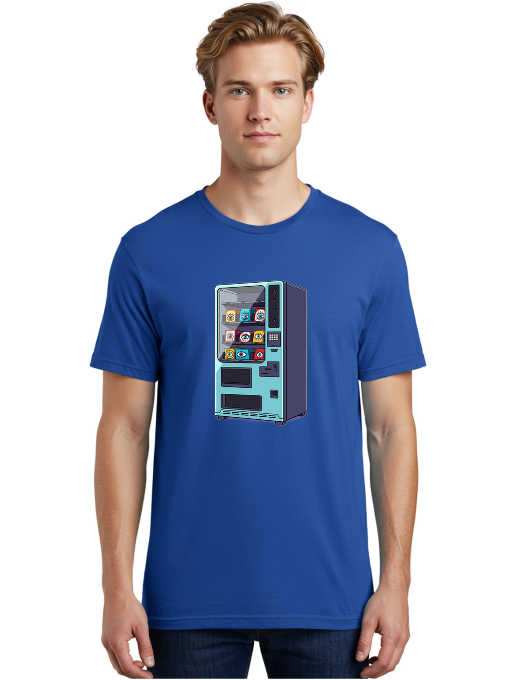 Vending-Machine-5 Men'S Graphic Tee, 100% Cotton, Comfortable Casual Summer Wear, Machine Washable, Vintage Camera, Old Camera, Antique Camera, Black Camera, Classic Photography, Photography Equipment, Nostalgic Device, Film Camera, Camera Art Bal563