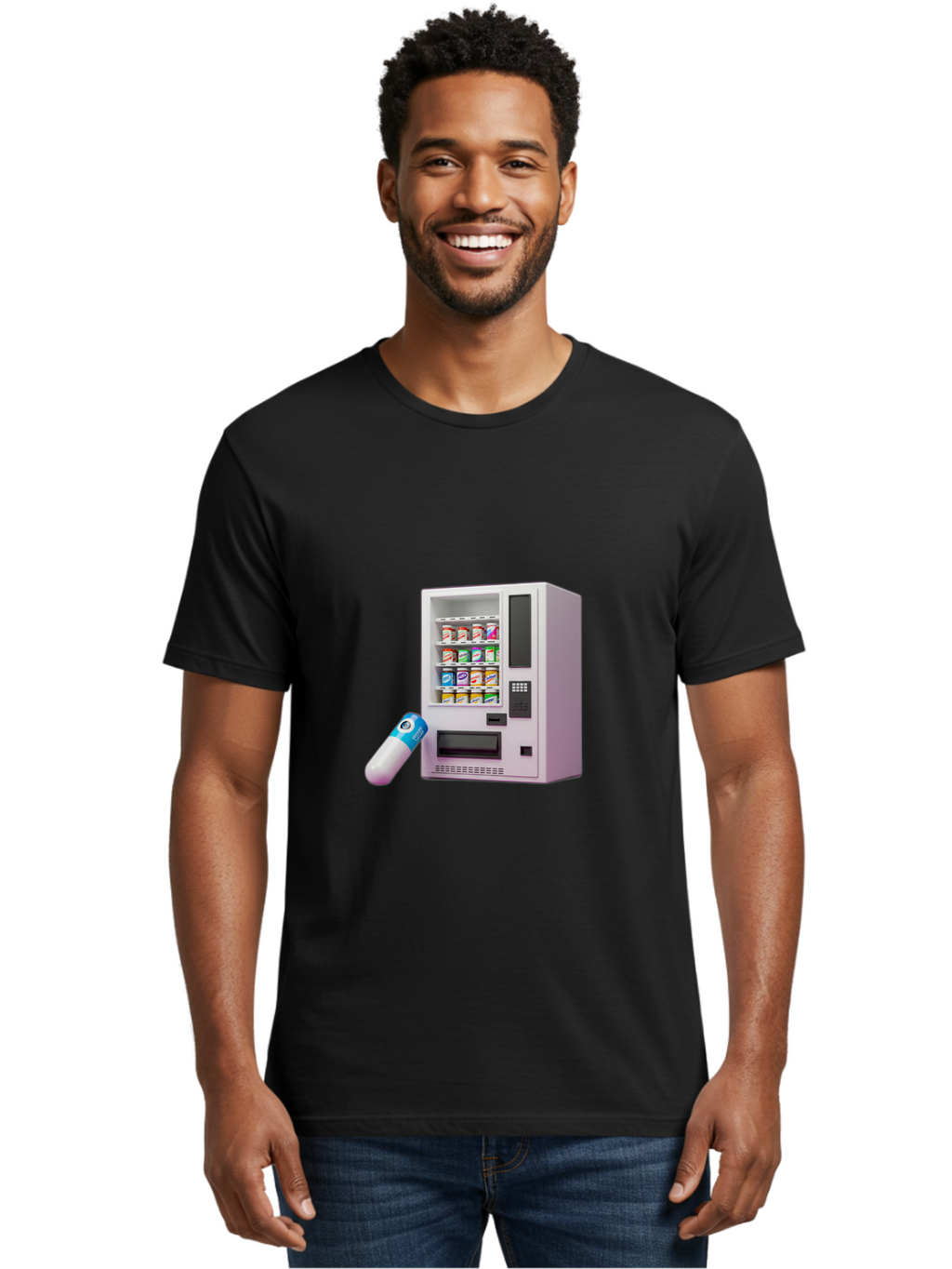 Vending-Machine-6 Men'S Graphic Tee, 100% Cotton, Comfortable Casual Summer Wear, Machine Washable, Vintage Camera, Old Camera, Antique Camera, Black Camera, Classic Photography, Photography Equipment, Nostalgic Device, Film Camera, Camera Art Bal564