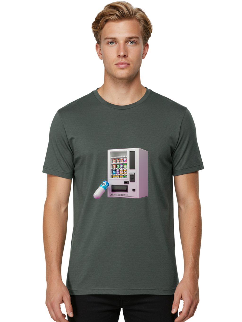 Vending-Machine-6 Men'S Graphic Tee, 100% Cotton, Comfortable Casual Summer Wear, Machine Washable, Vintage Camera, Old Camera, Antique Camera, Black Camera, Classic Photography, Photography Equipment, Nostalgic Device, Film Camera, Camera Art Bal564