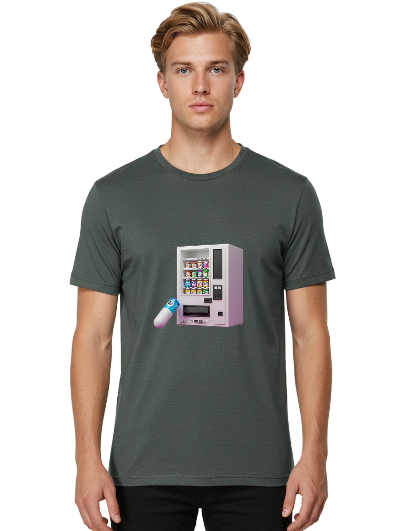 Vending-Machine-6 Men'S Graphic Tee, 100% Cotton, Comfortable Casual Summer Wear, Machine Washable, Vintage Camera, Old Camera, Antique Camera, Black Camera, Classic Photography, Photography Equipment, Nostalgic Device, Film Camera, Camera Art Bal564