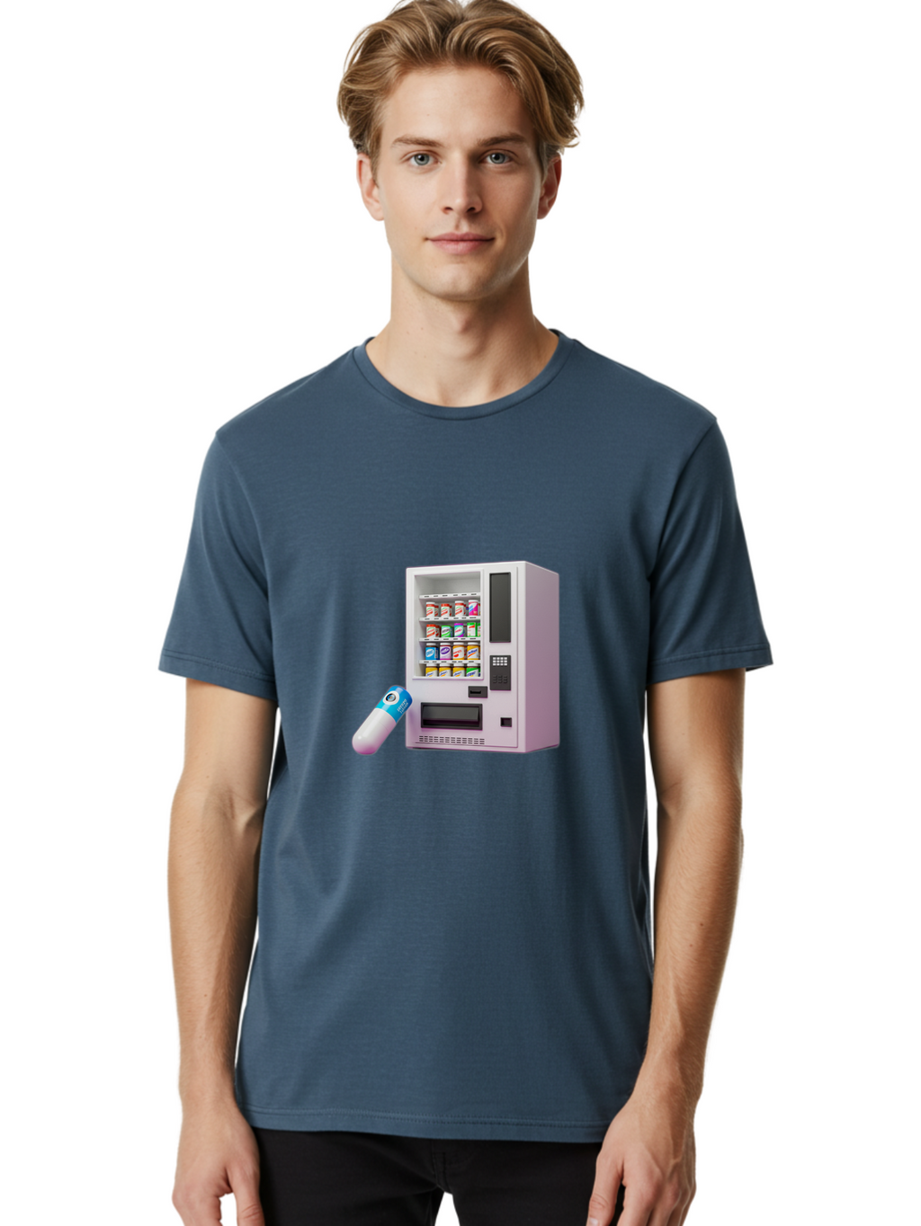 Vending-Machine-6 Men'S Graphic Tee, 100% Cotton, Comfortable Casual Summer Wear, Machine Washable, Vintage Camera, Old Camera, Antique Camera, Black Camera, Classic Photography, Photography Equipment, Nostalgic Device, Film Camera, Camera Art Bal564
