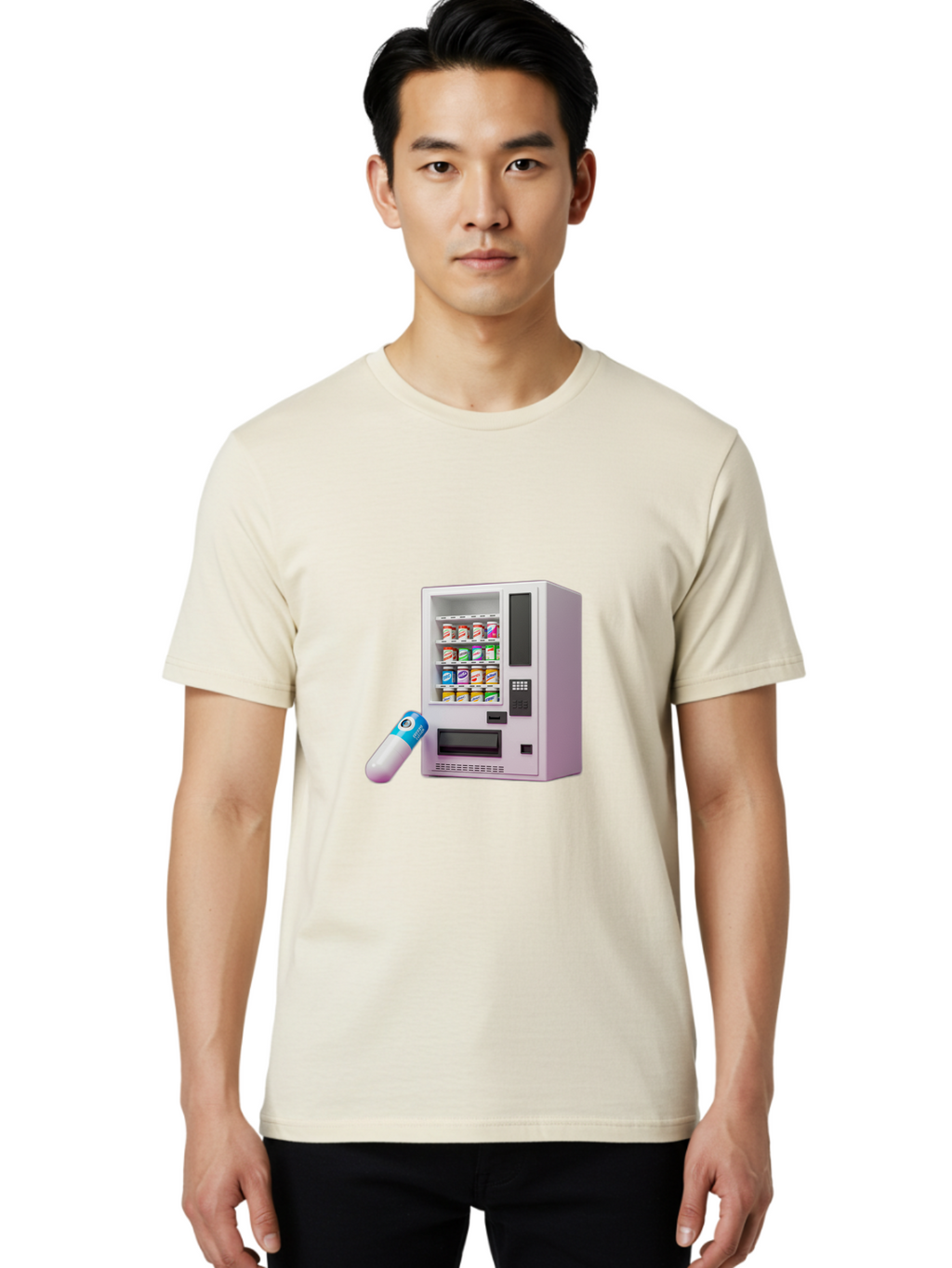 Vending-Machine-6 Men'S Graphic Tee, 100% Cotton, Comfortable Casual Summer Wear, Machine Washable, Vintage Camera, Old Camera, Antique Camera, Black Camera, Classic Photography, Photography Equipment, Nostalgic Device, Film Camera, Camera Art Bal564