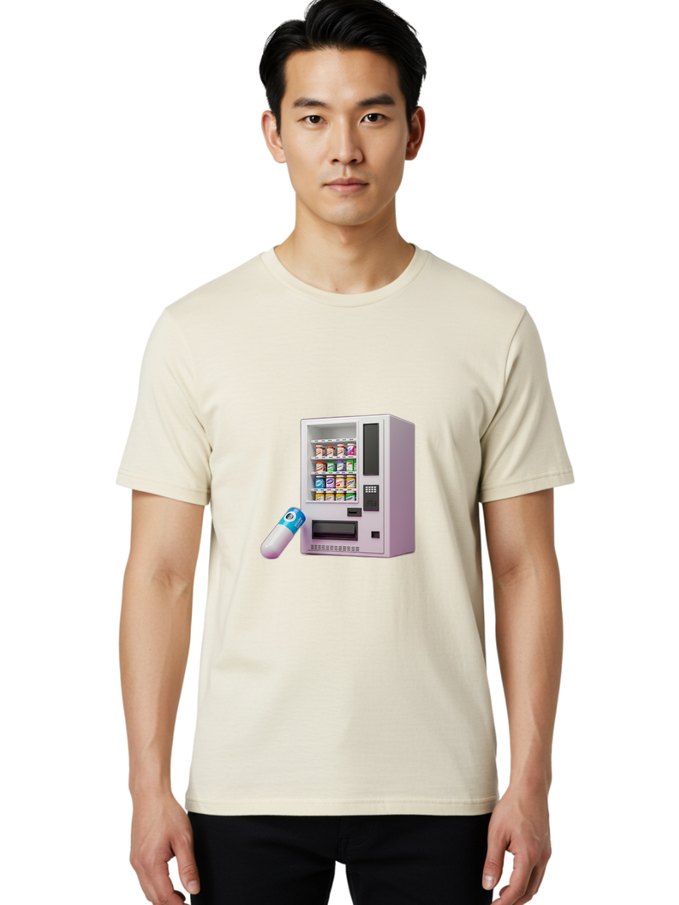 Vending-Machine-6 Men'S Graphic Tee, 100% Cotton, Comfortable Casual Summer Wear, Machine Washable, Vintage Camera, Old Camera, Antique Camera, Black Camera, Classic Photography, Photography Equipment, Nostalgic Device, Film Camera, Camera Art Bal564