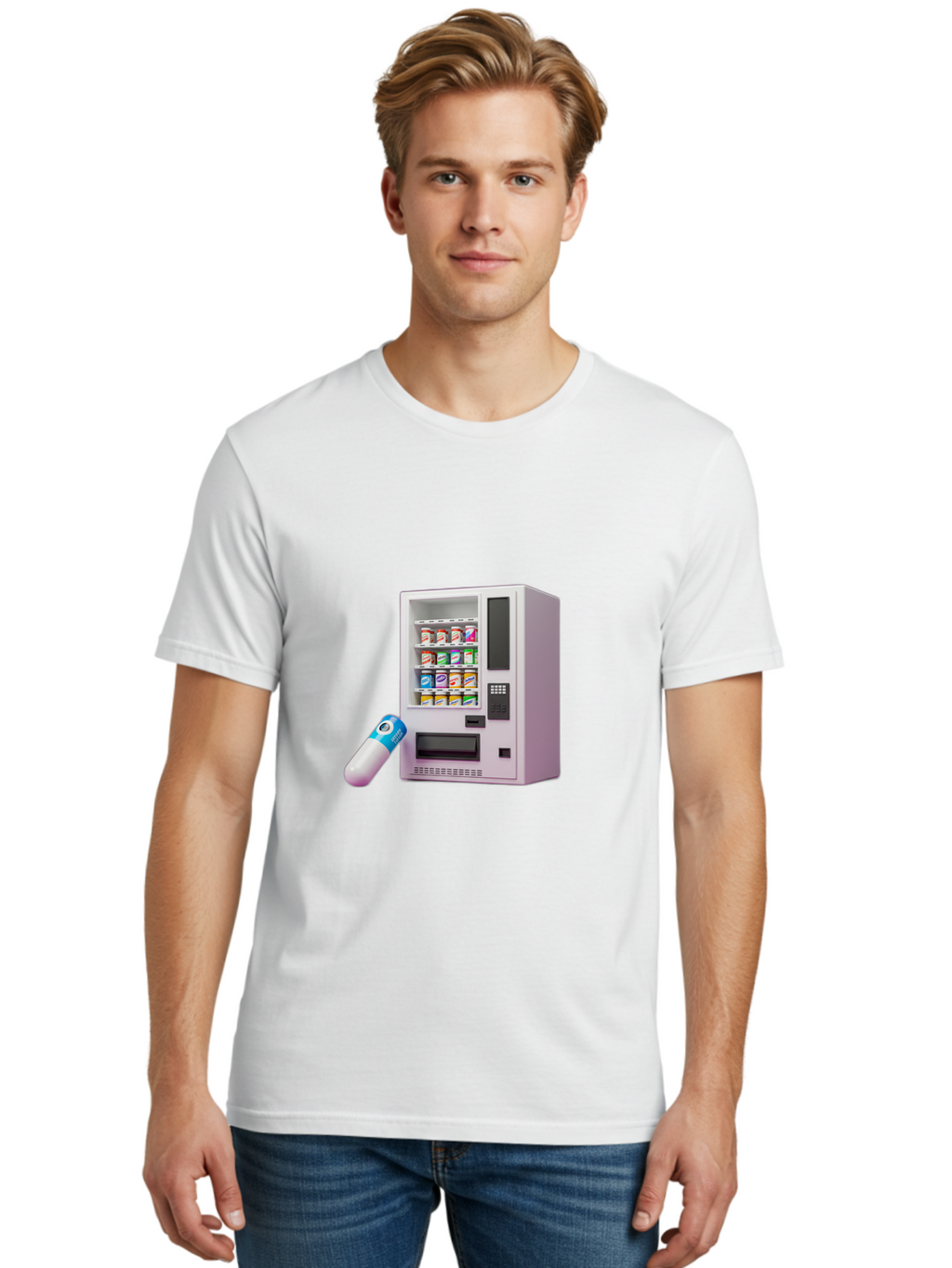Vending-Machine-6 Men'S Graphic Tee, 100% Cotton, Comfortable Casual Summer Wear, Machine Washable, Vintage Camera, Old Camera, Antique Camera, Black Camera, Classic Photography, Photography Equipment, Nostalgic Device, Film Camera, Camera Art Bal564