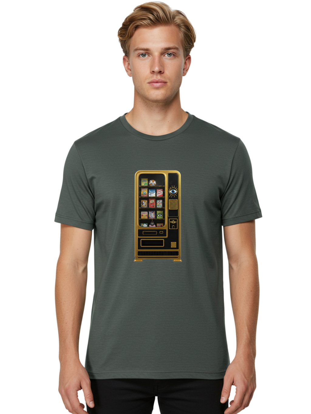 Vending-Machine Men'S Graphic Tee, 100% Cotton, Comfortable Casual Summer Wear, Machine Washable, Vintage Camera, Old Camera, Antique Camera, Black Camera, Classic Photography, Photography Equipment, Nostalgic Device, Film Camera, Camera Art Bal566