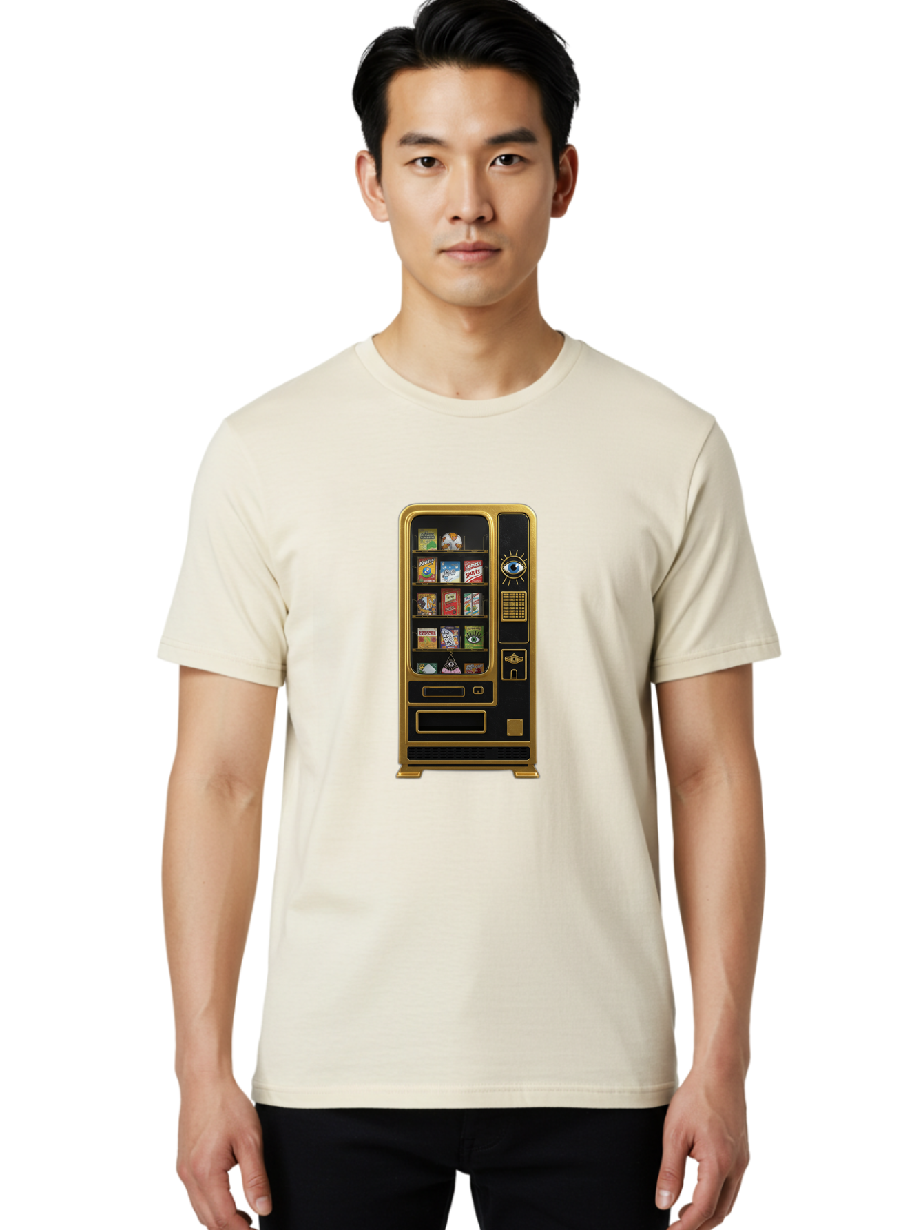 Vending-Machine Men'S Graphic Tee, 100% Cotton, Comfortable Casual Summer Wear, Machine Washable, Vintage Camera, Old Camera, Antique Camera, Black Camera, Classic Photography, Photography Equipment, Nostalgic Device, Film Camera, Camera Art Bal566