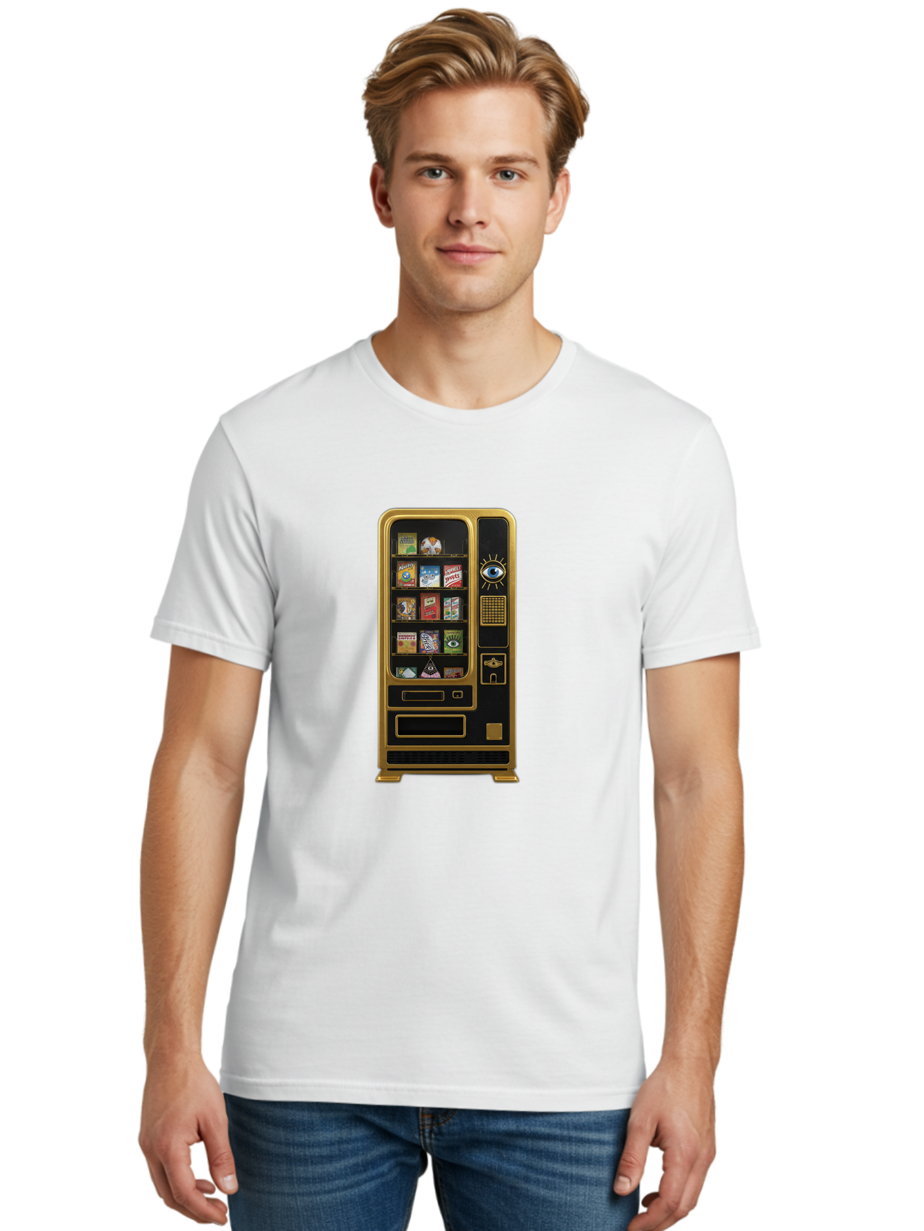 Vending-Machine Men'S Graphic Tee, 100% Cotton, Comfortable Casual Summer Wear, Machine Washable, Vintage Camera, Old Camera, Antique Camera, Black Camera, Classic Photography, Photography Equipment, Nostalgic Device, Film Camera, Camera Art Bal566
