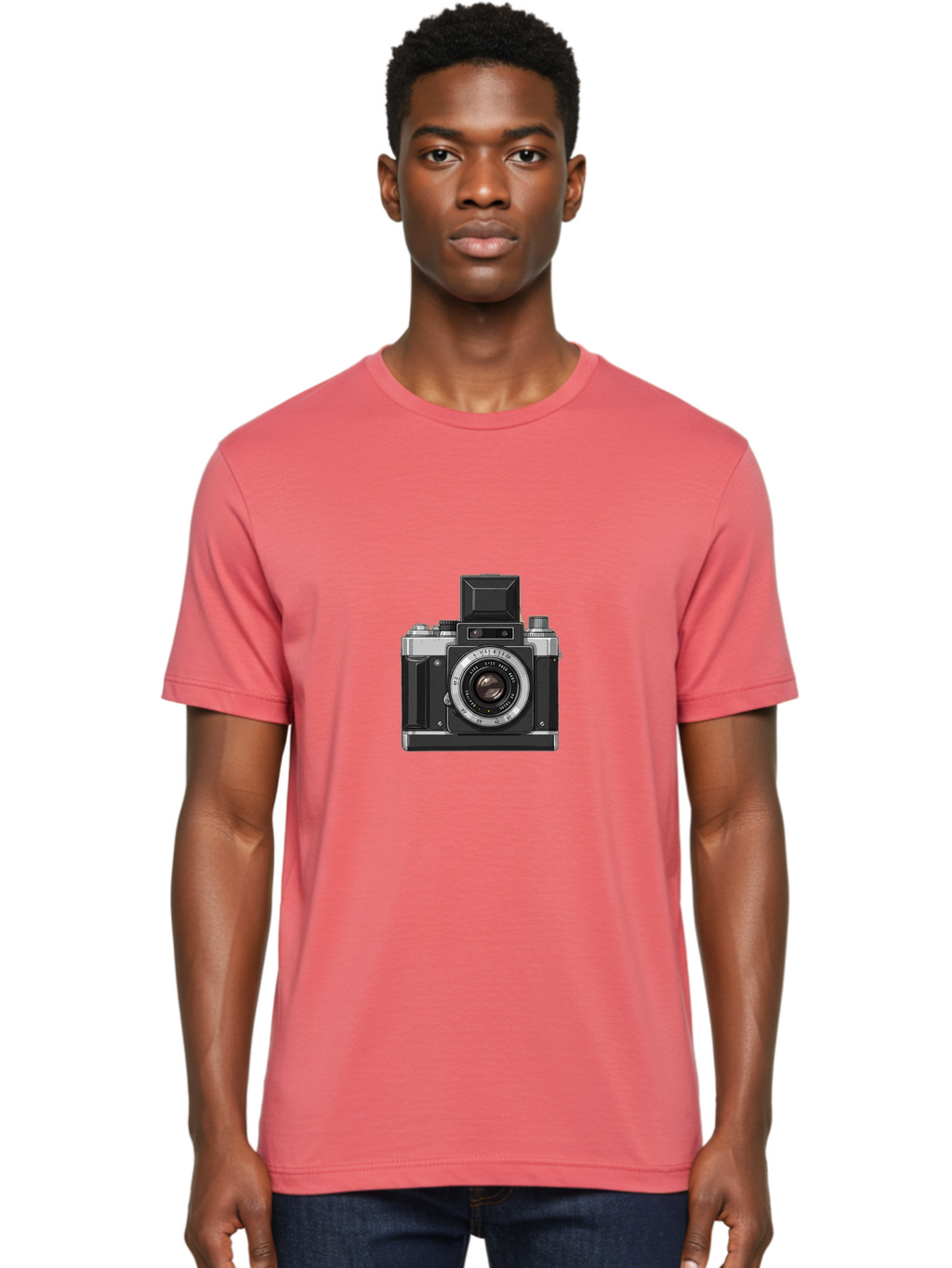 Vintage-Camera Men'S Graphic Tee, 100% Cotton, Comfortable Casual Summer Wear, Machine Washable, Vintage Camera, Old Camera, Antique Camera, Black Camera, Classic Photography, Photography Equipment, Nostalgic Device, Film Camera, Camera Art Bal569