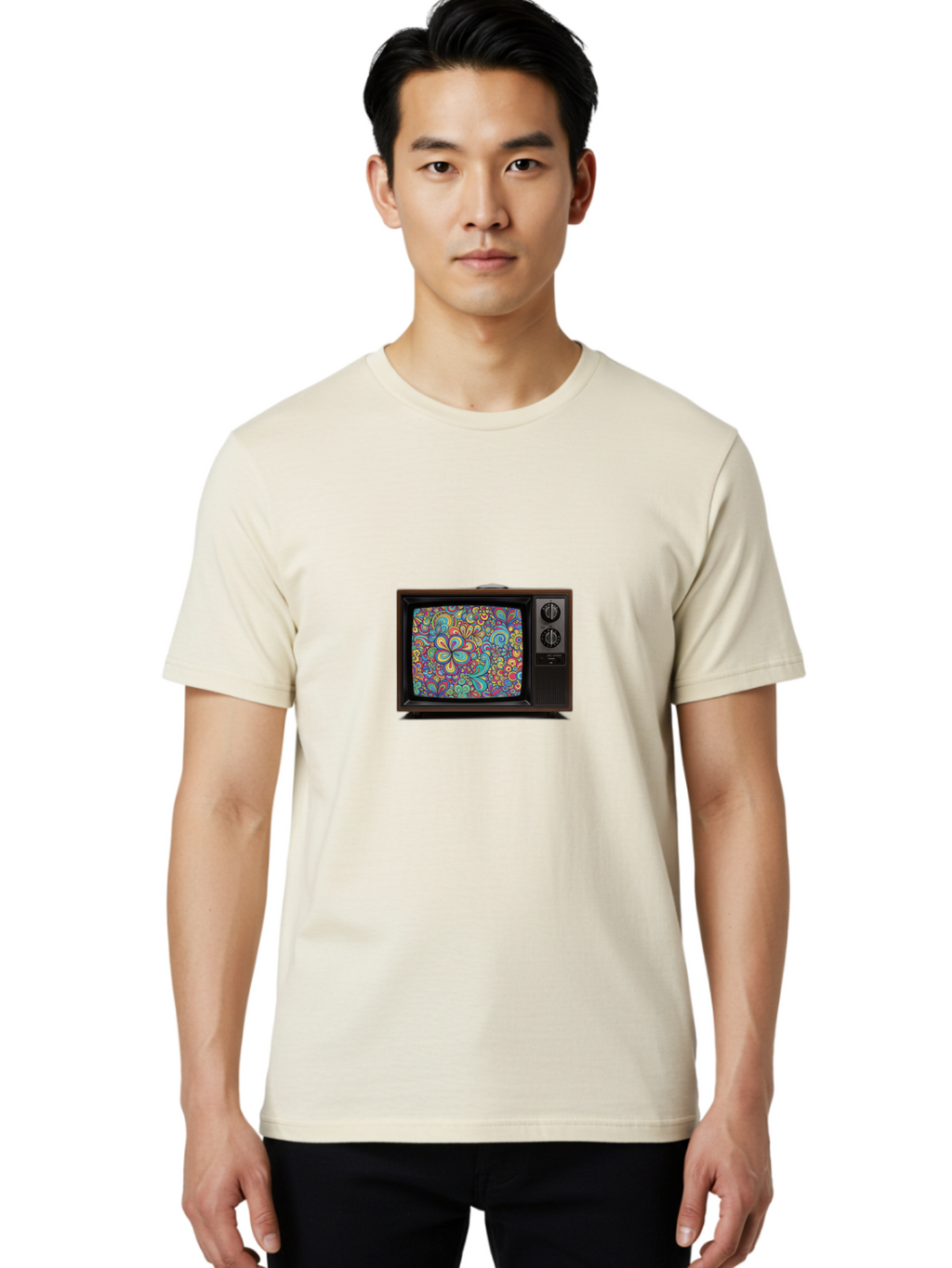 Vintage-Tv Men'S Graphic Tee, 100% Cotton, Comfortable Casual Summer Wear, Machine Washable, Vintage Camera, Old Camera, Antique Camera, Black Camera, Classic Photography, Photography Equipment, Nostalgic Device, Film Camera, Camera Art Bal572