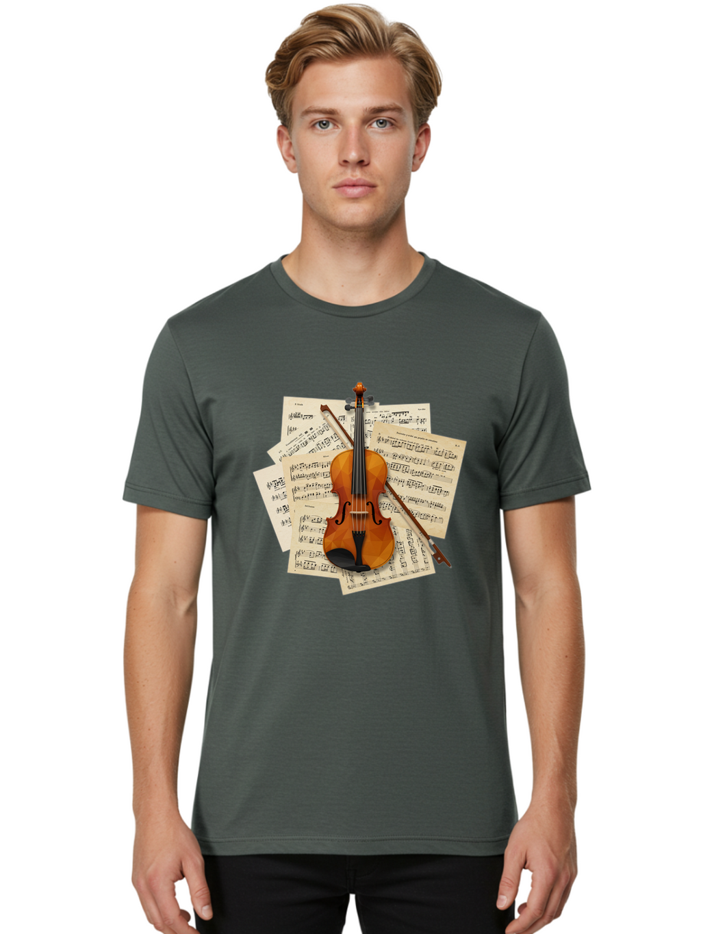 Violin-On-Sheet-Music Men'S Graphic Tee, 100% Cotton, Comfortable Casual Summer Wear, Machine Washable, Vintage Camera, Old Camera, Antique Camera, Black Camera, Classic Photography, Photography Equipment, Nostalgic Device, Film Camera, Bal573